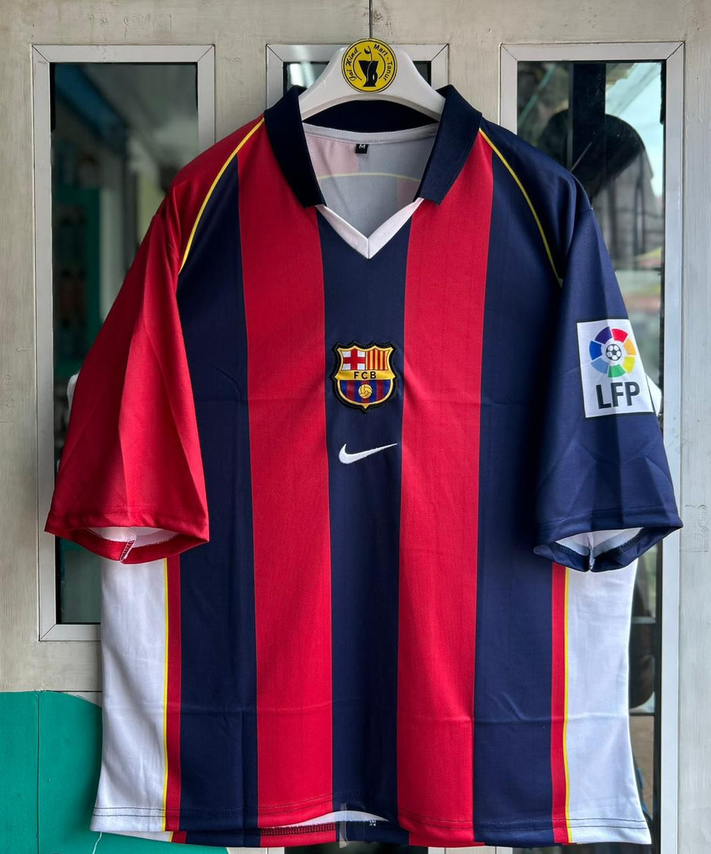 FC Barcelona 2001–02 Home Kit – Ronaldinho (Retro) Five-Sleeve Embroidered Polo