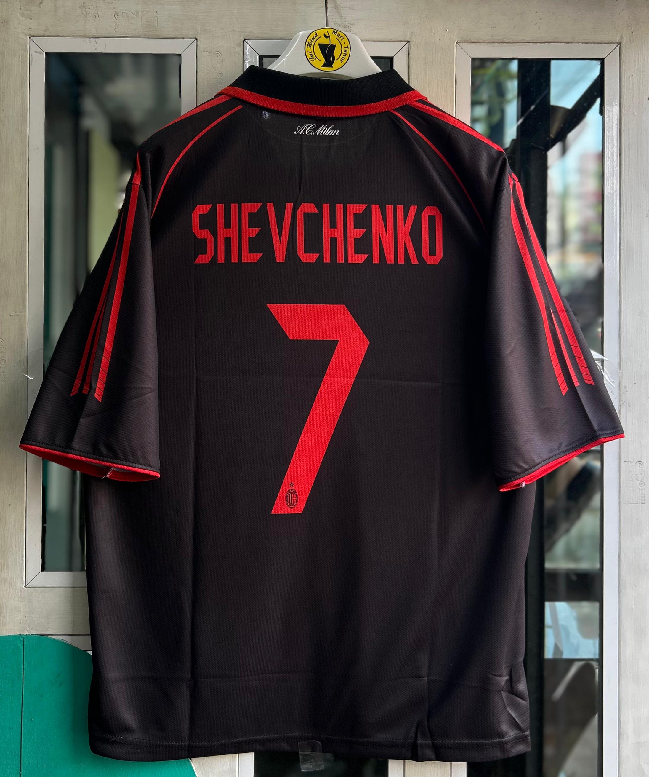 AC Milan 2005–06 Third Kit – Shevchenko Five-Sleeve Embroidered Polo (Retro Edition)