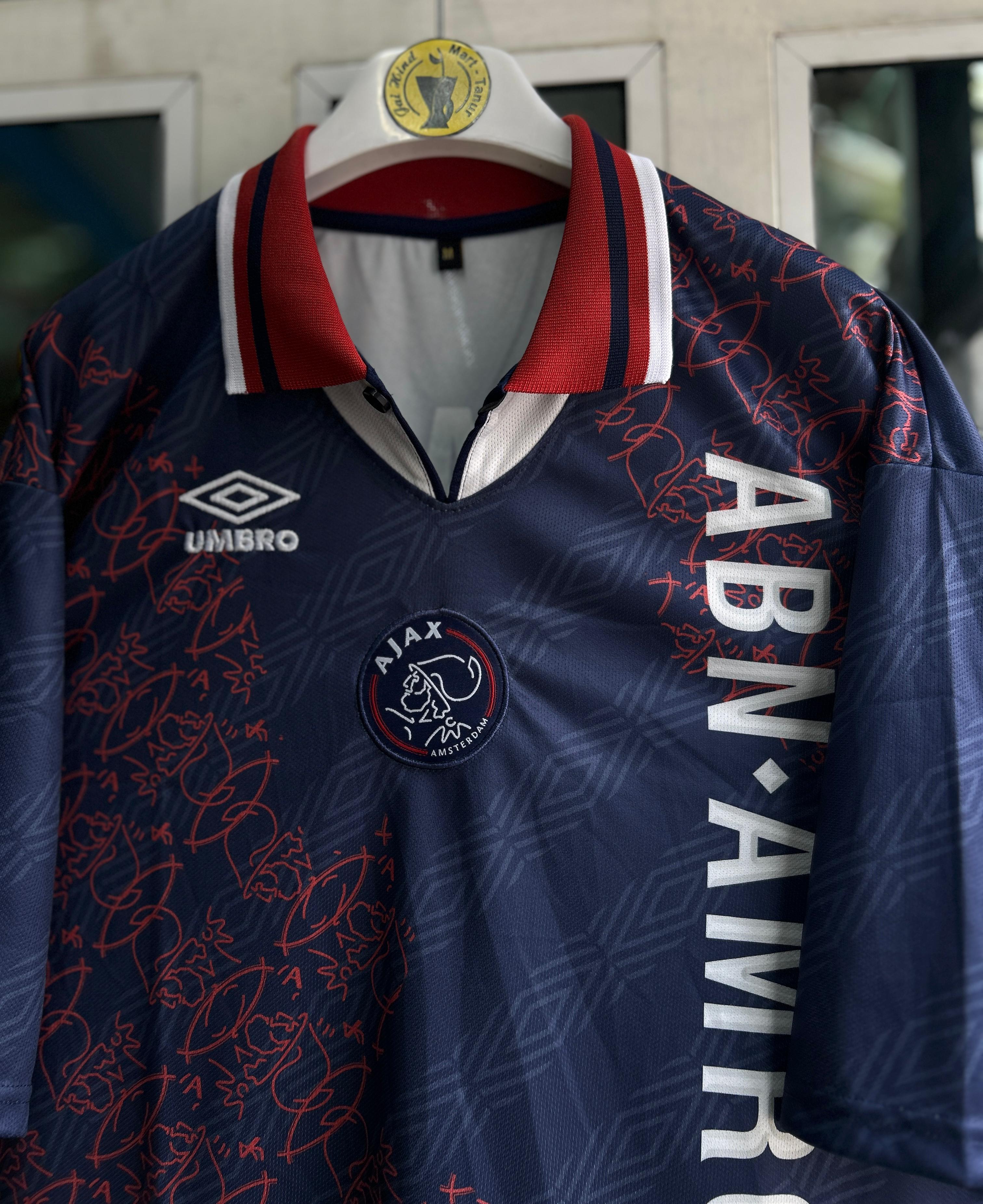 Ajax 1994–95 Away Kit – Rijkaard Five-Sleeve Embroidered Polo (Retro Edition)