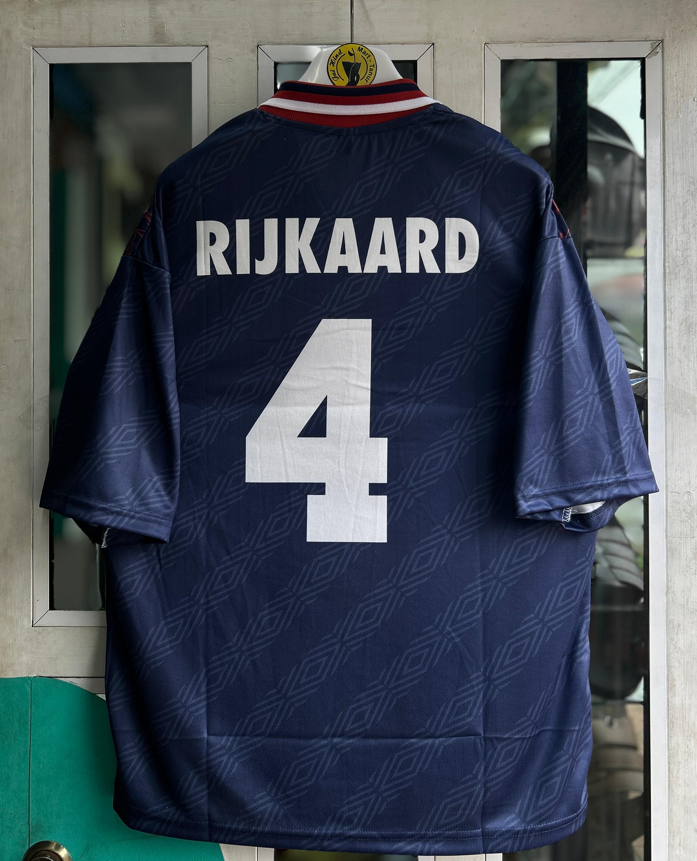 Ajax 1994–95 Away Kit – Rijkaard Five-Sleeve Embroidered Polo (Retro Edition)