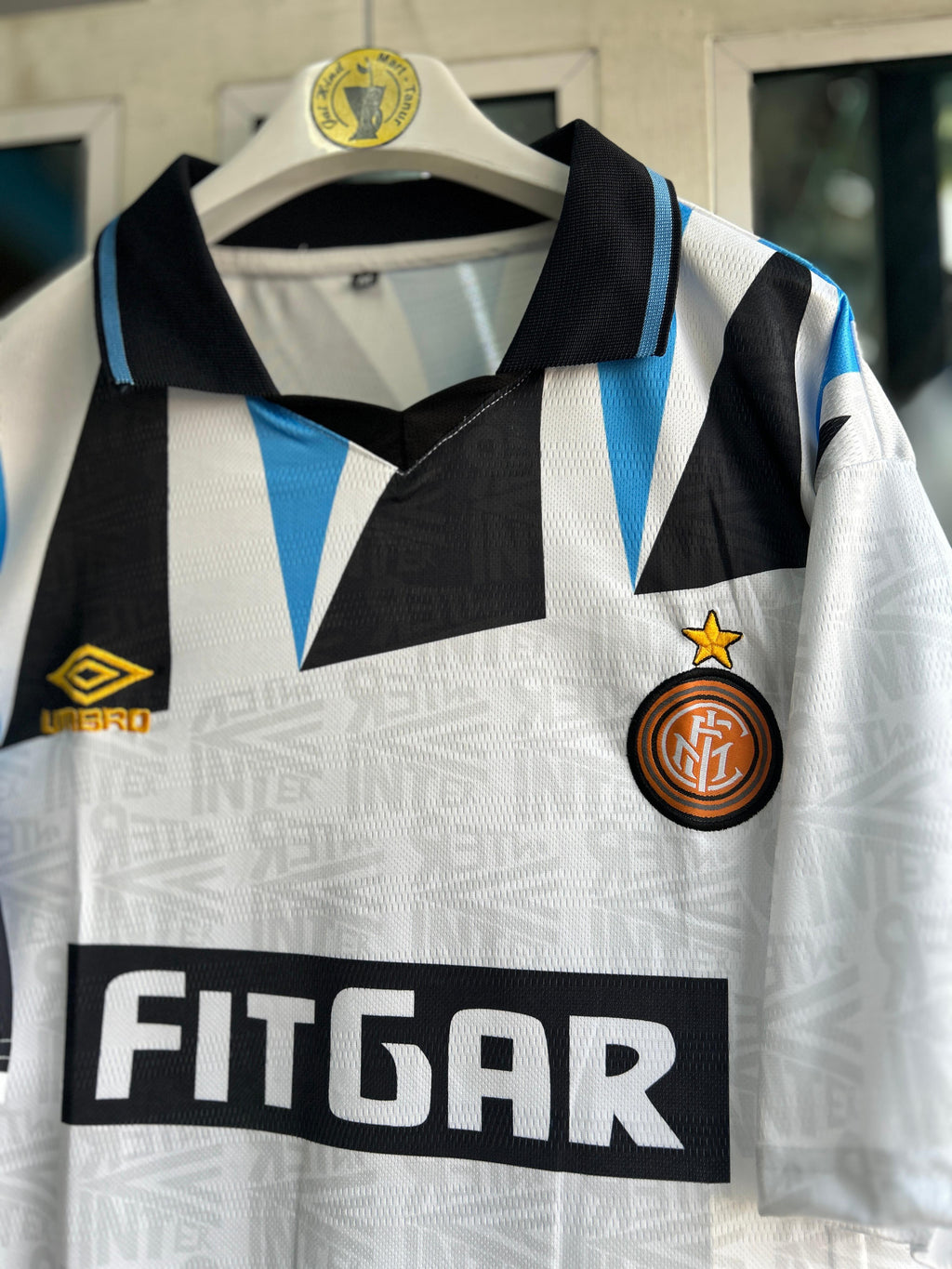 INTERMILAN 1991–92 Kit – Zanetti Five-Sleeve Embroidered Polo (Retro)