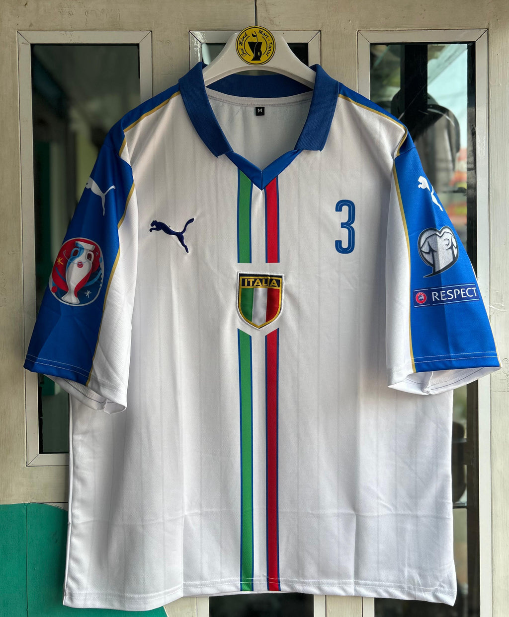 Italy 2016 Away Kit Maldini Five-Sleeve Embroidered Polo