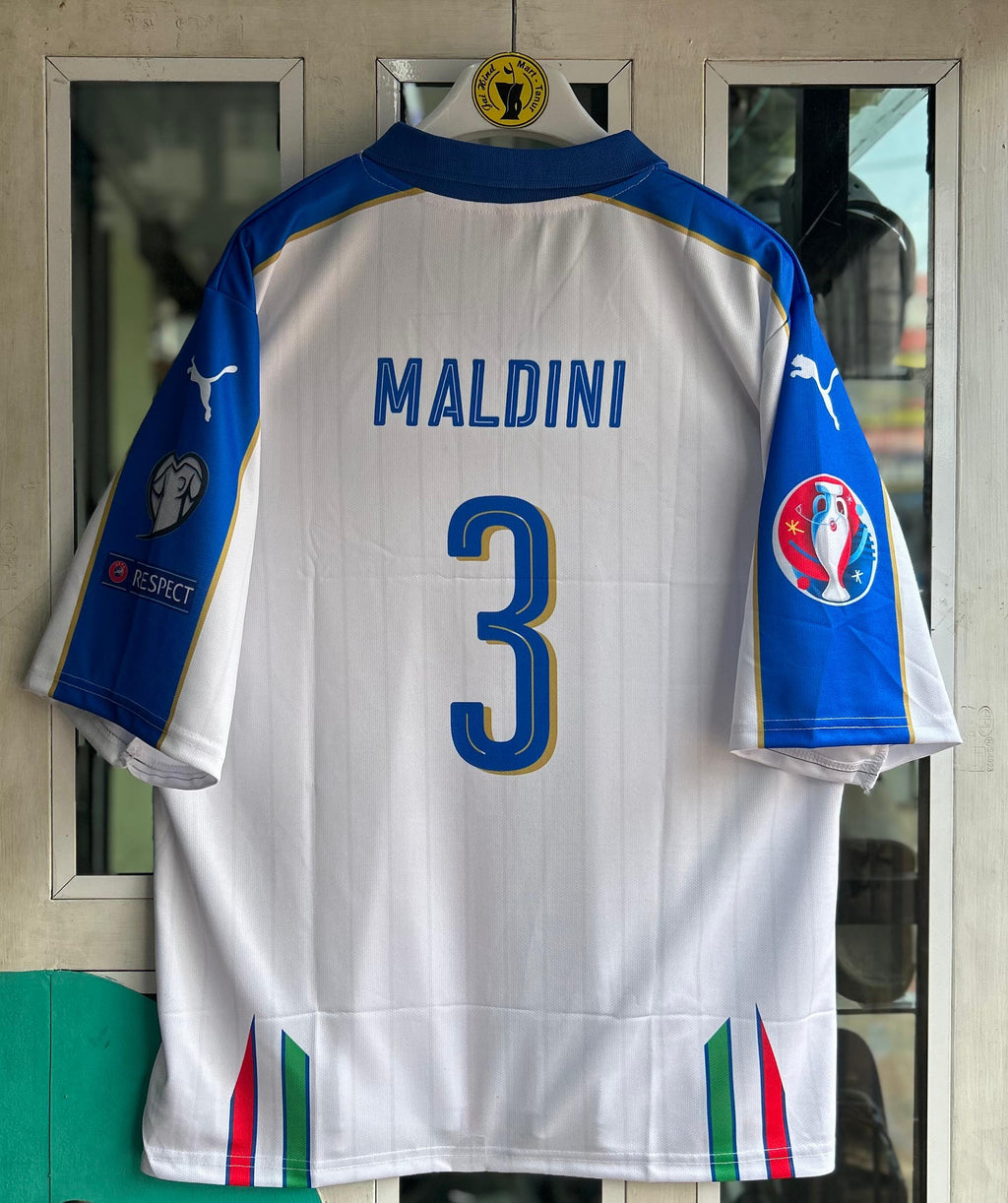 Italy 2016 Away Kit Maldini Five-Sleeve Embroidered Polo