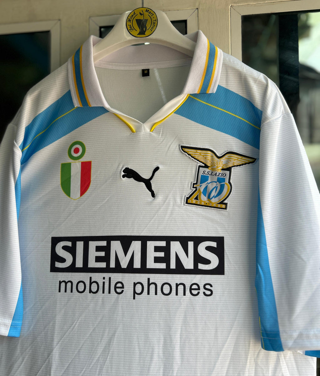 S.S. Lazio 2000–01 Centenary Away Kit Crespo Five-Sleeve Embroidered Polo