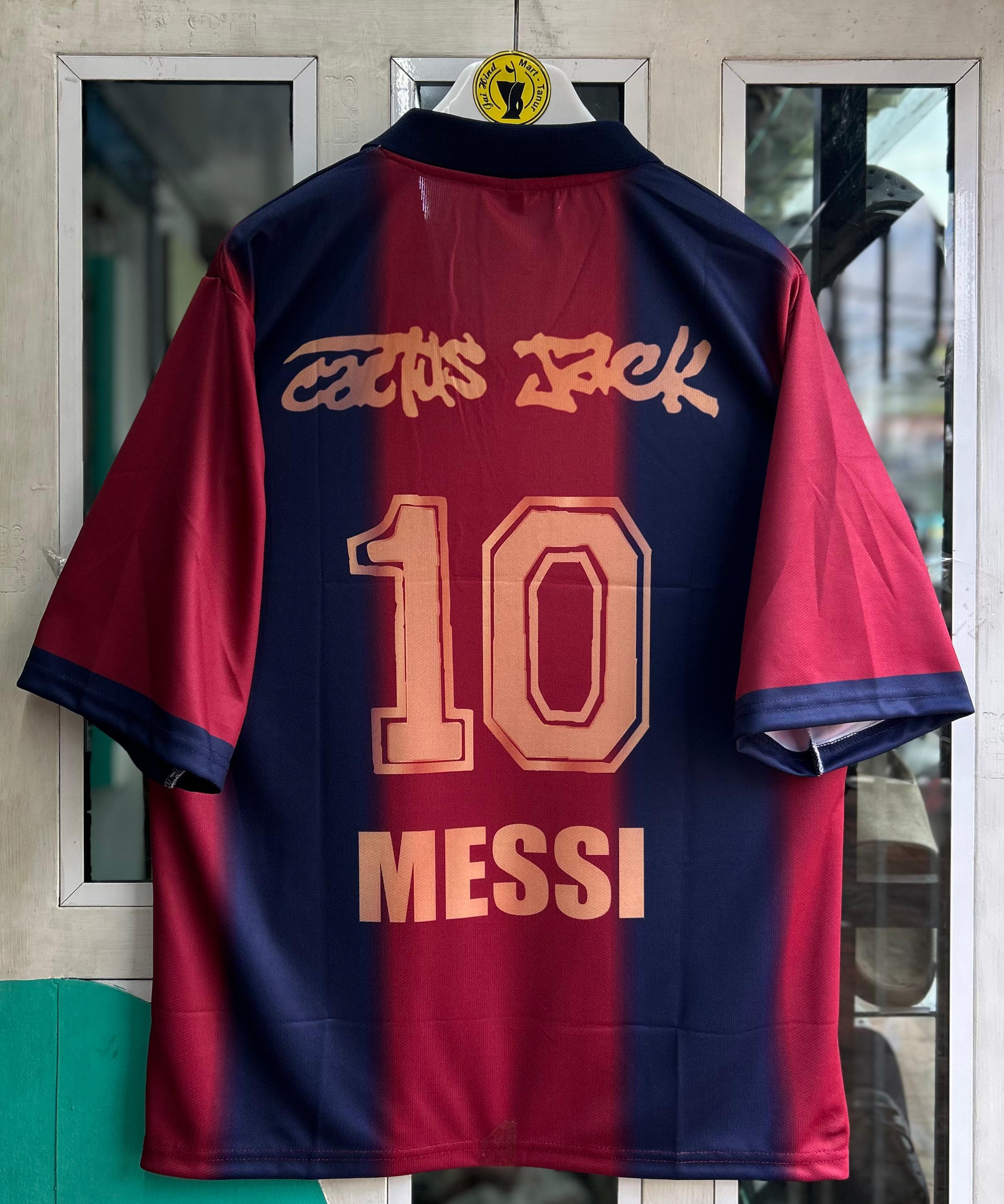 BARCELONA x Travis Scott Special Edition Messi Five-Sleeve Embroidered Polo  PRICE: