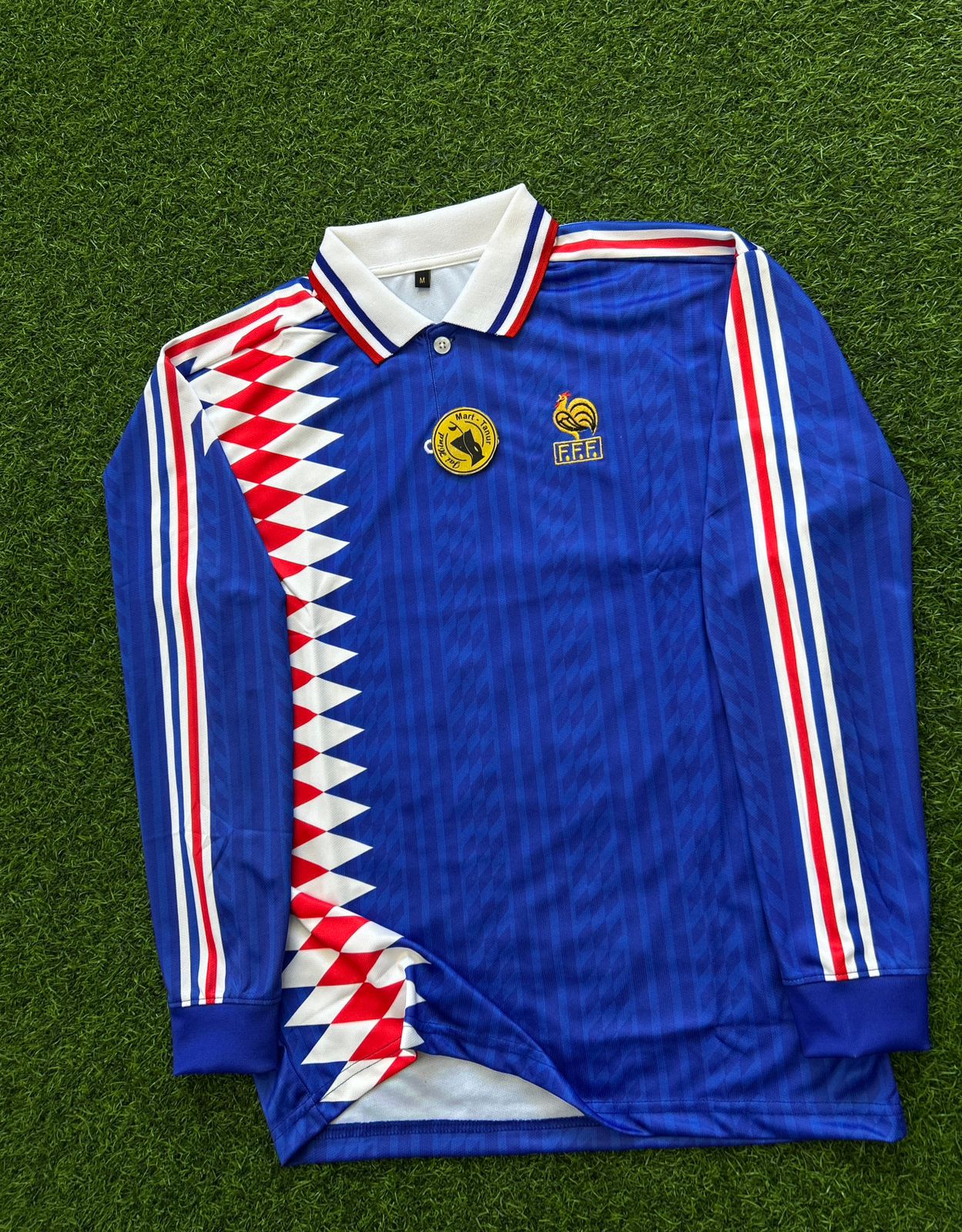 France national football team 1994–96 Home Kit – Zinedine Zidane (Full Sleeve Polo)