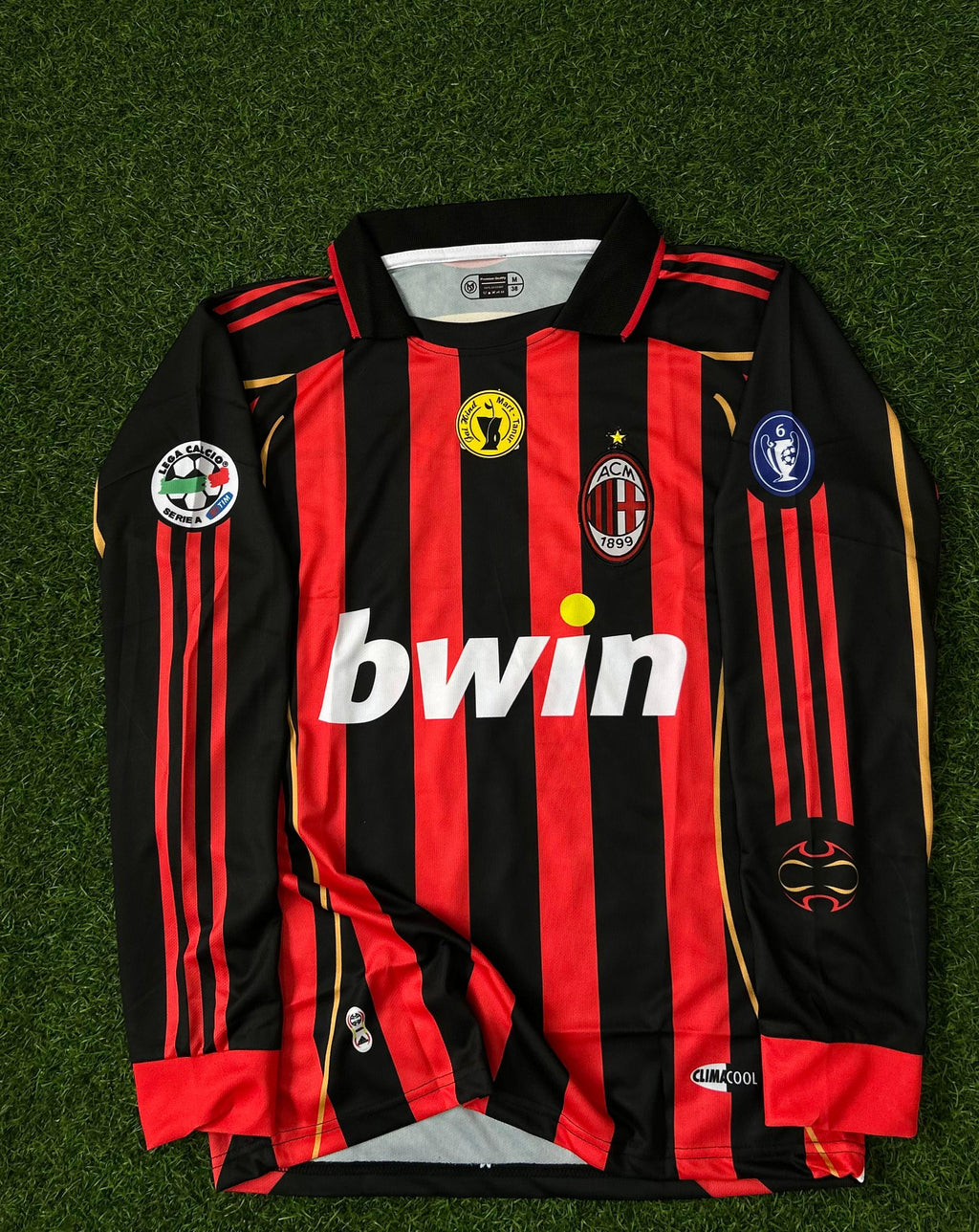 AC MILAN 2006/07 HOME KIT KAKA FULLSLEEVE POLO EMBROILDERY