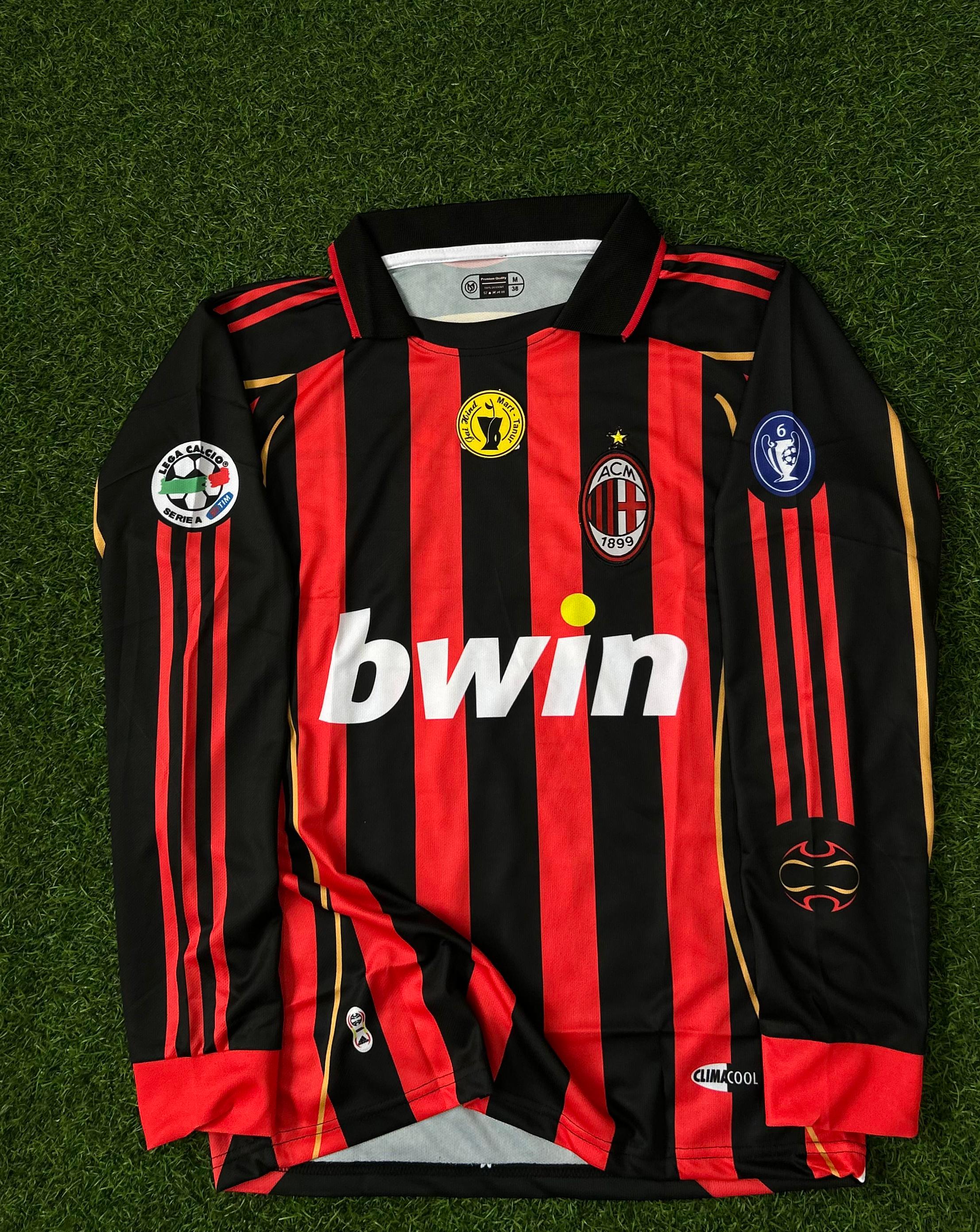 AC MILAN 2006/07 HOME KIT KAKA FULLSLEEVE POLO EMBROILDERY