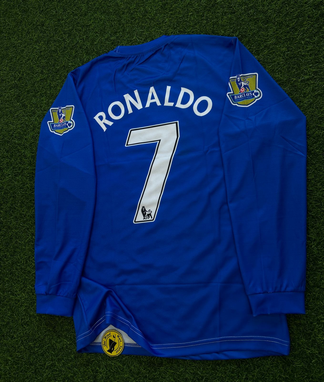 MAN UNITED 2007–08 Away Kit (Blue) – Ronaldo Full Sleeve | Retro Edition