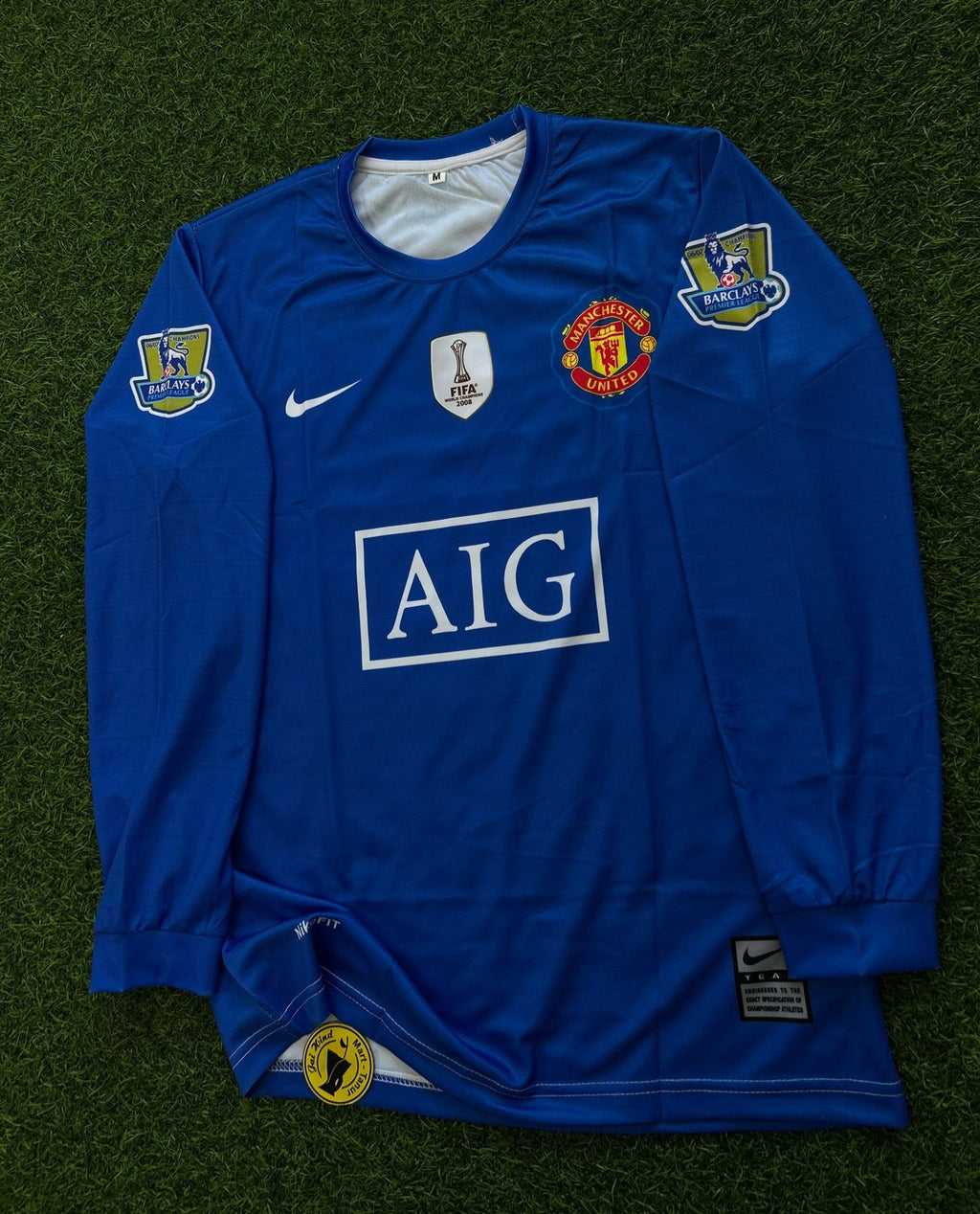MAN UNITED 2007–08 Away Kit (Blue) – Ronaldo Full Sleeve | Retro Edition