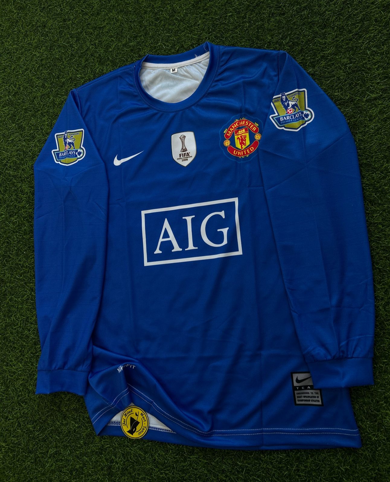 MAN UNITED 2007–08 Away Kit (Blue) – Ronaldo Full Sleeve | Retro Edition