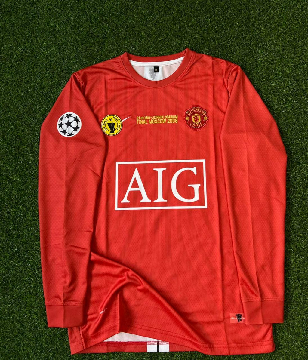 MAN UNITED 2007-08 CHAMPIONS LEAGUE HOME KIT. FULLSLEEVE EMBROIDERY
