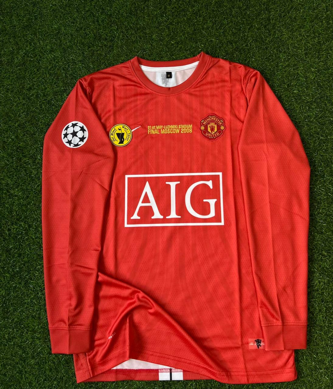 MAN UNITED 2007-08 CHAMPIONS LEAGUE HOME KIT. FULLSLEEVE EMBROIDERY