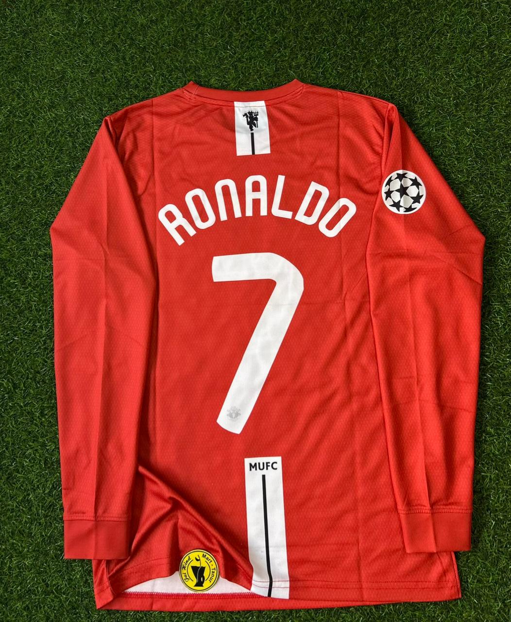 MAN UNITED 2007-08 CHAMPIONS LEAGUE HOME KIT. FULLSLEEVE