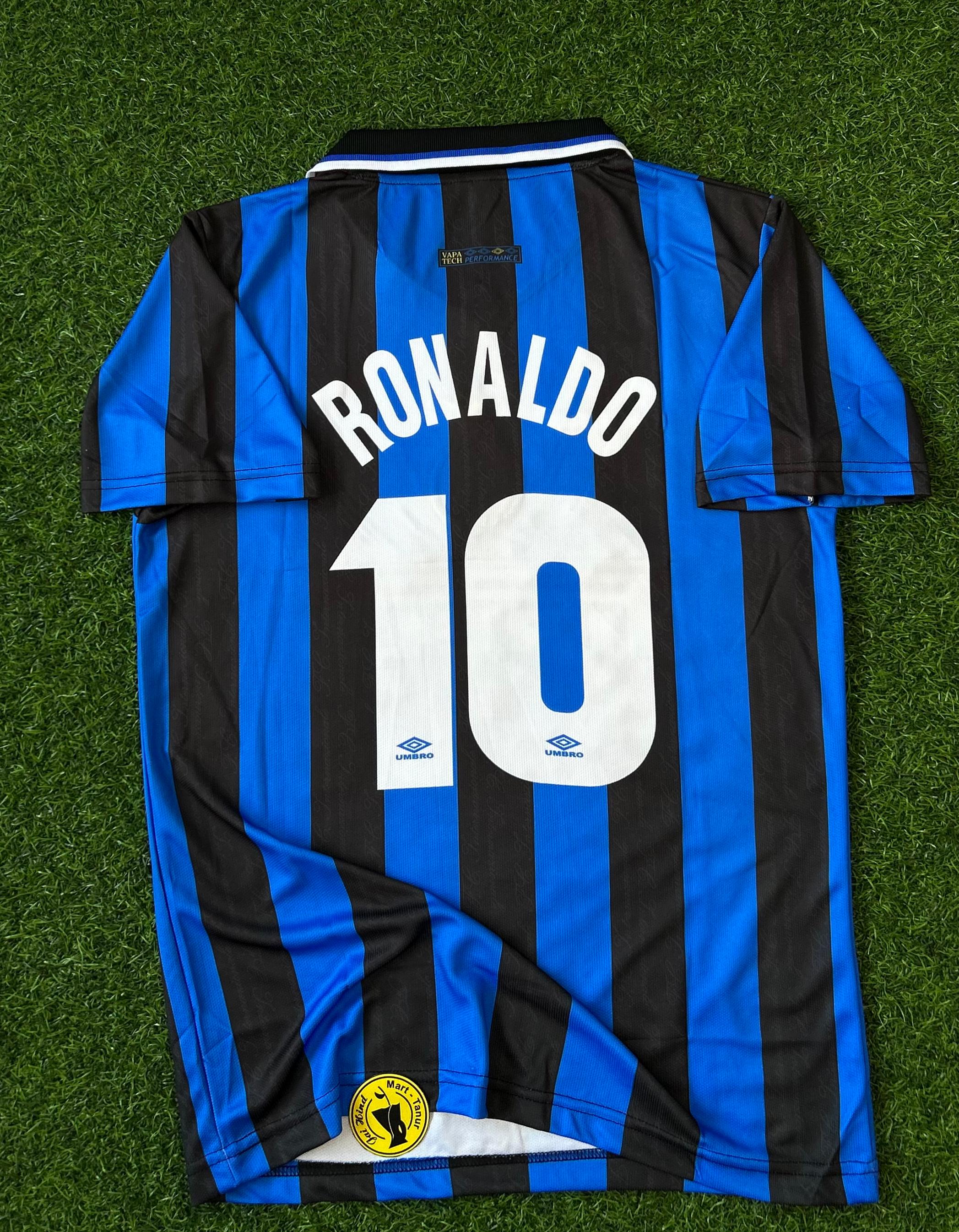 INTERMILAN 1997-98 SEASON HOME KIT. HALFSLEEVE POLO EMBROIDERY