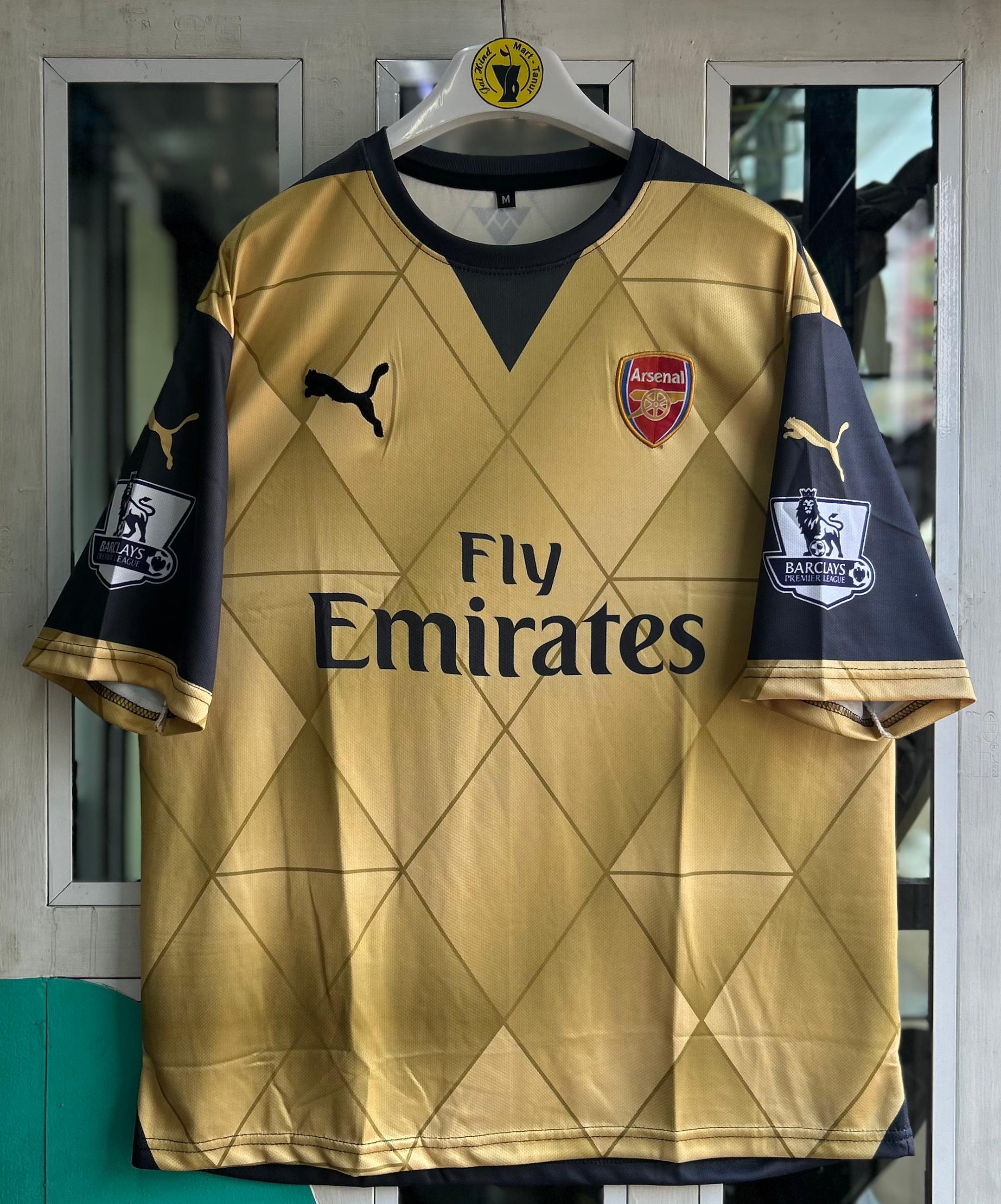 ARSENAL 2015-16 AWAY SEASON KIT.FIVESLEEVE EMBROILEDERY