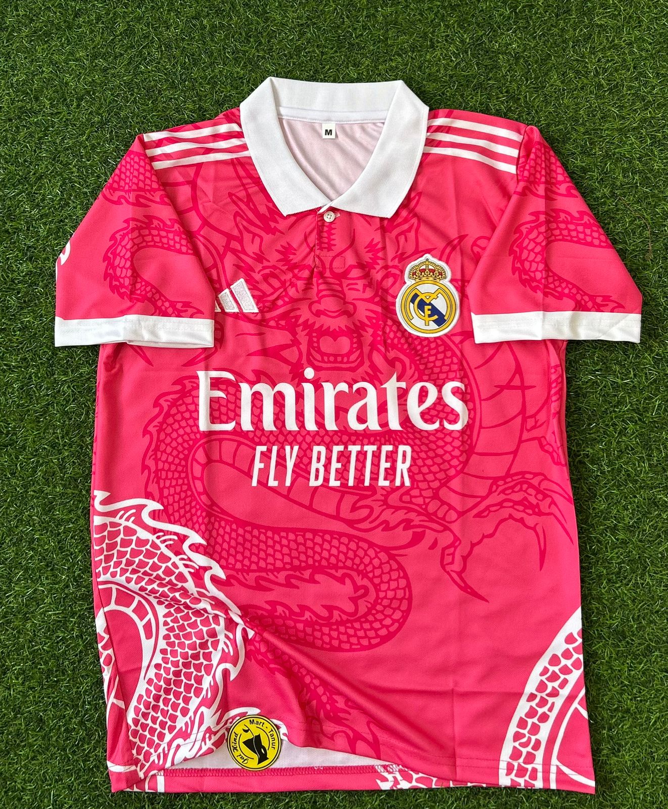 REAL MADRID PINK DRAGON SPECIAL EDITION . HALFSLEEVE POLO EMBROIDERY