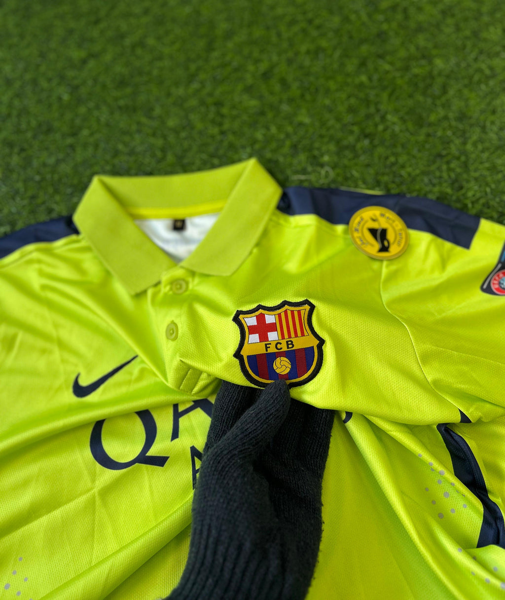 BARCELONA 2014-15 SEASON AWAY KIT.  HALFSLEEVE POLO EMBROIDERY
