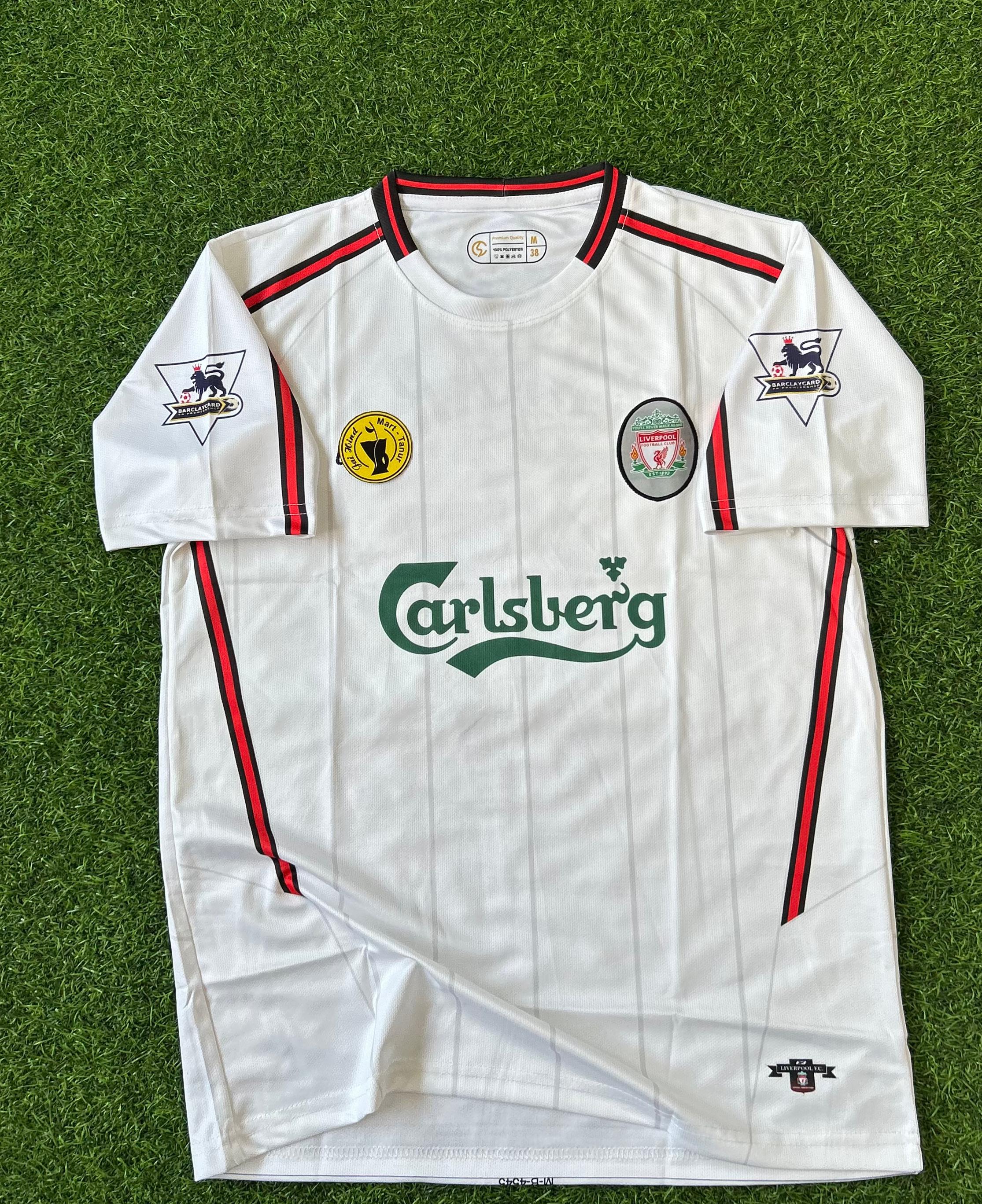 LIVERPOOL 2003-04 SEASON AWAY KIT. HALFSLEEVE EMBROIDERY