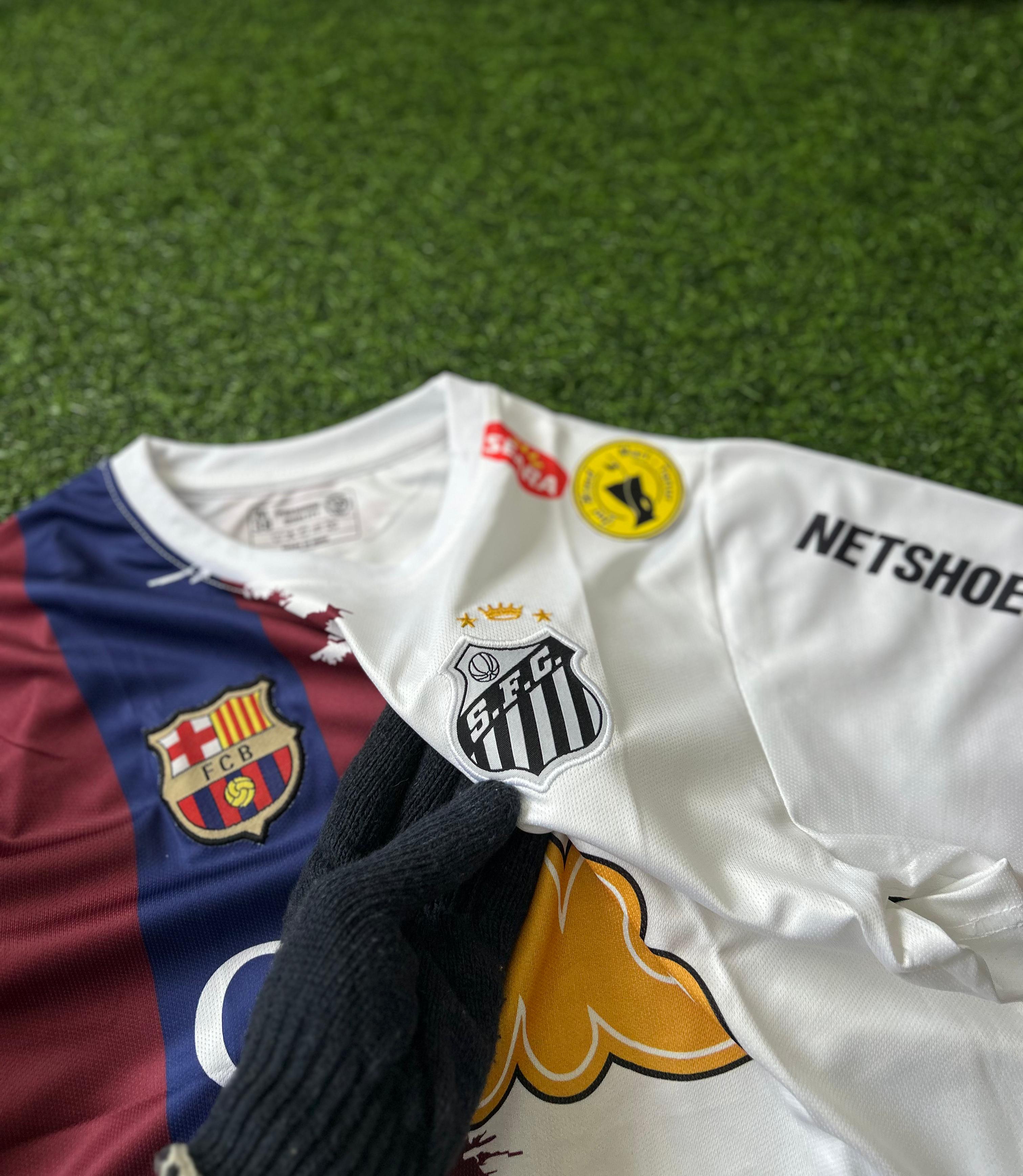 SANTOS x BARCELONA  NEYMAR JR SPECIAL EDITION ,HALFSLEEVE EMBROIDERY