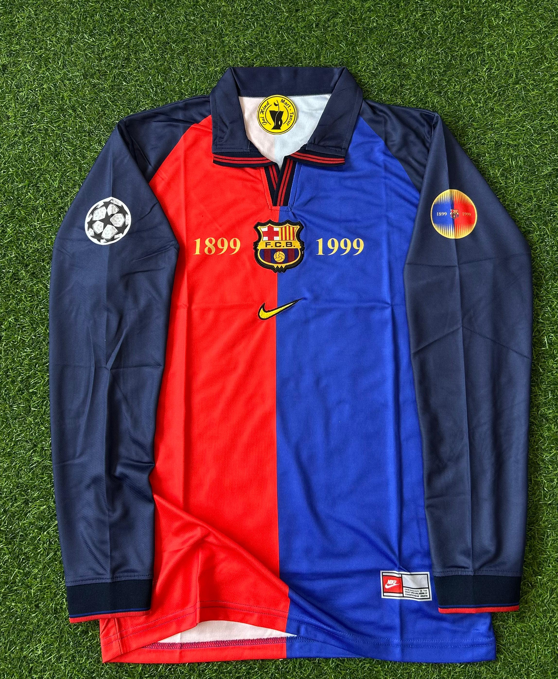 BARCELONA 1999-00 HOME KIT, FULLSLEEVE POLO EMBROIDERY