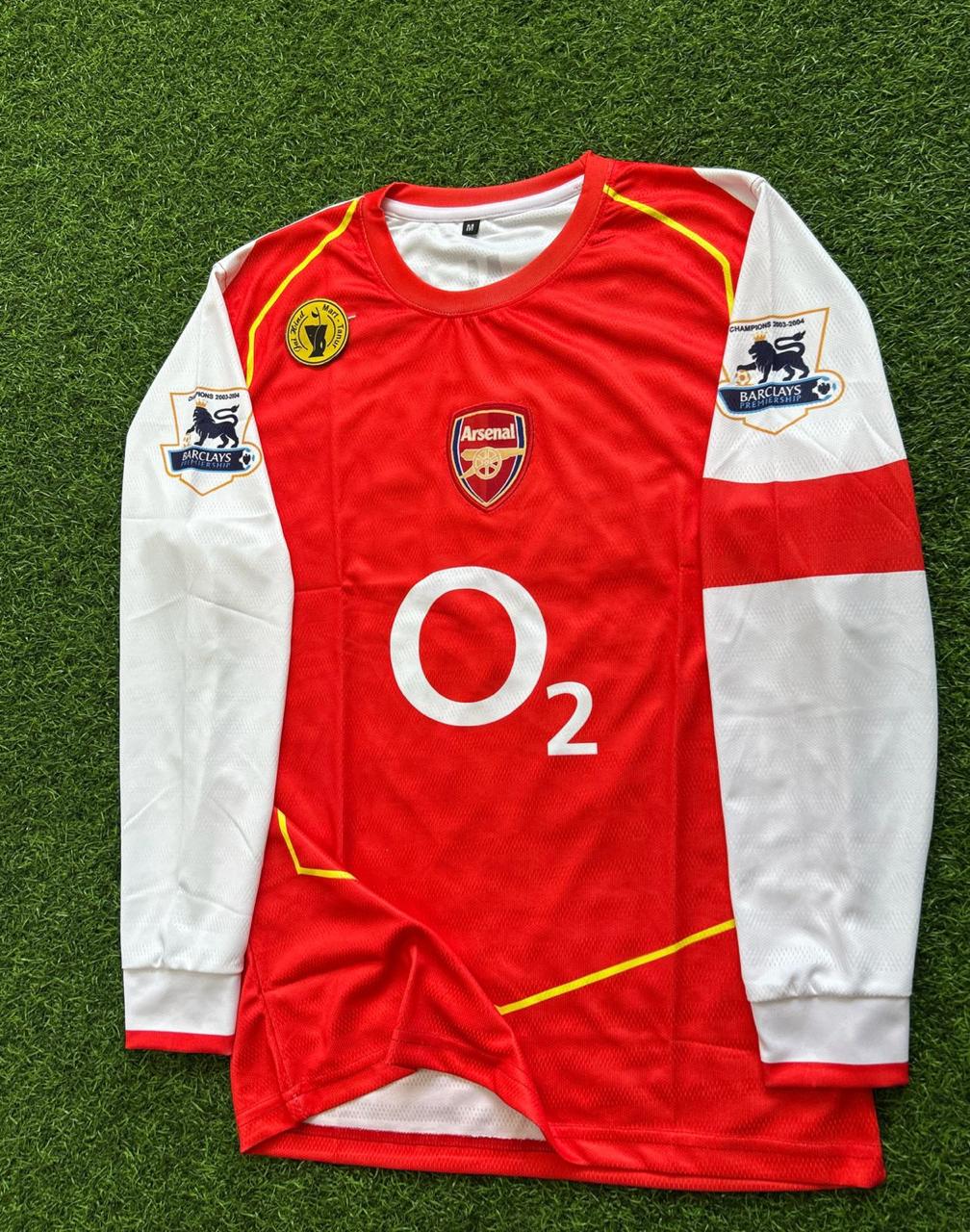 ARSENAL 2004-05 HOME KIT. FULLSLEEVE EMBROILEDERY