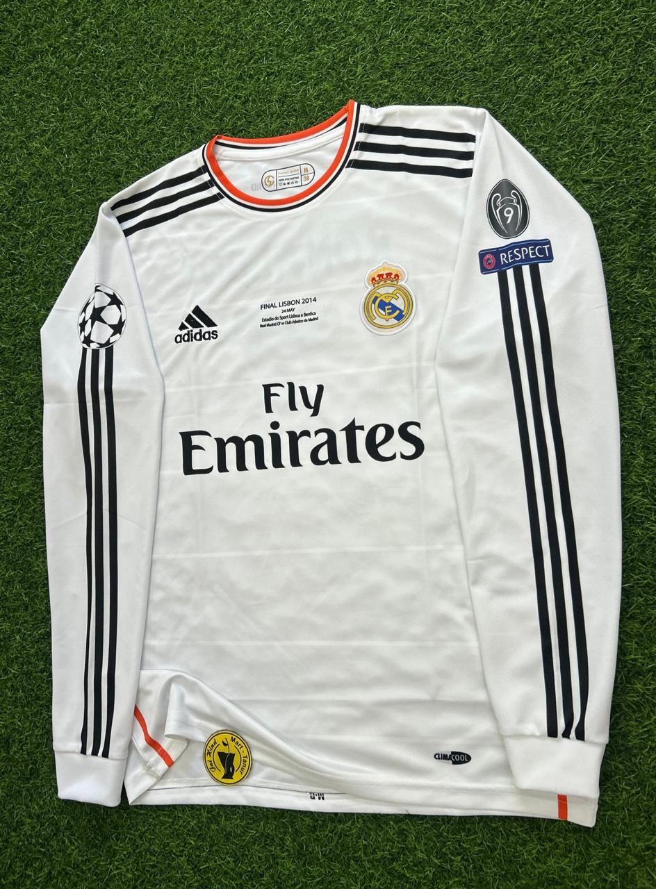 REAL MADRID 2014 HOME KIT. FULLSLEEVE EMBROILEDERY