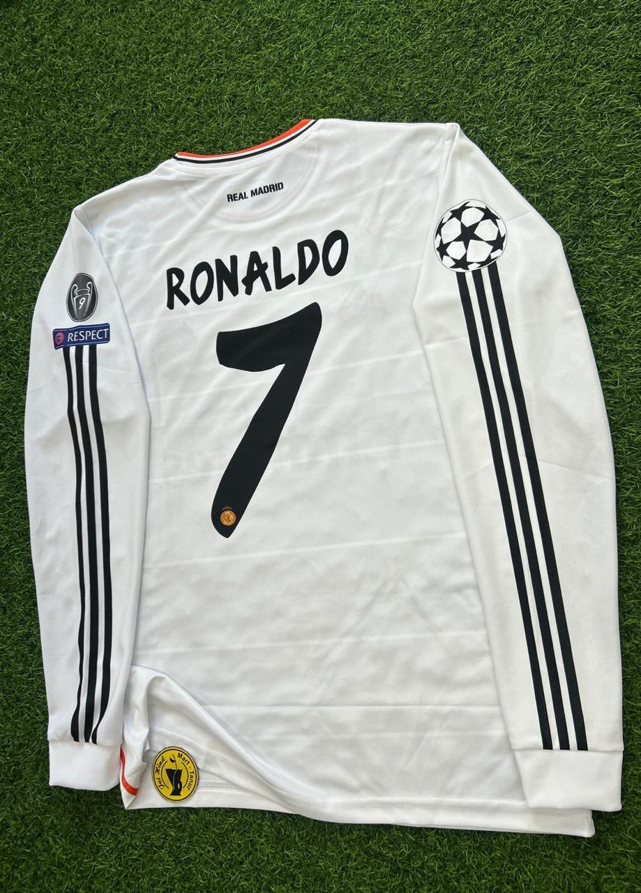 REAL MADRID 2014 HOME KIT. FULLSLEEVE EMBROILEDERY