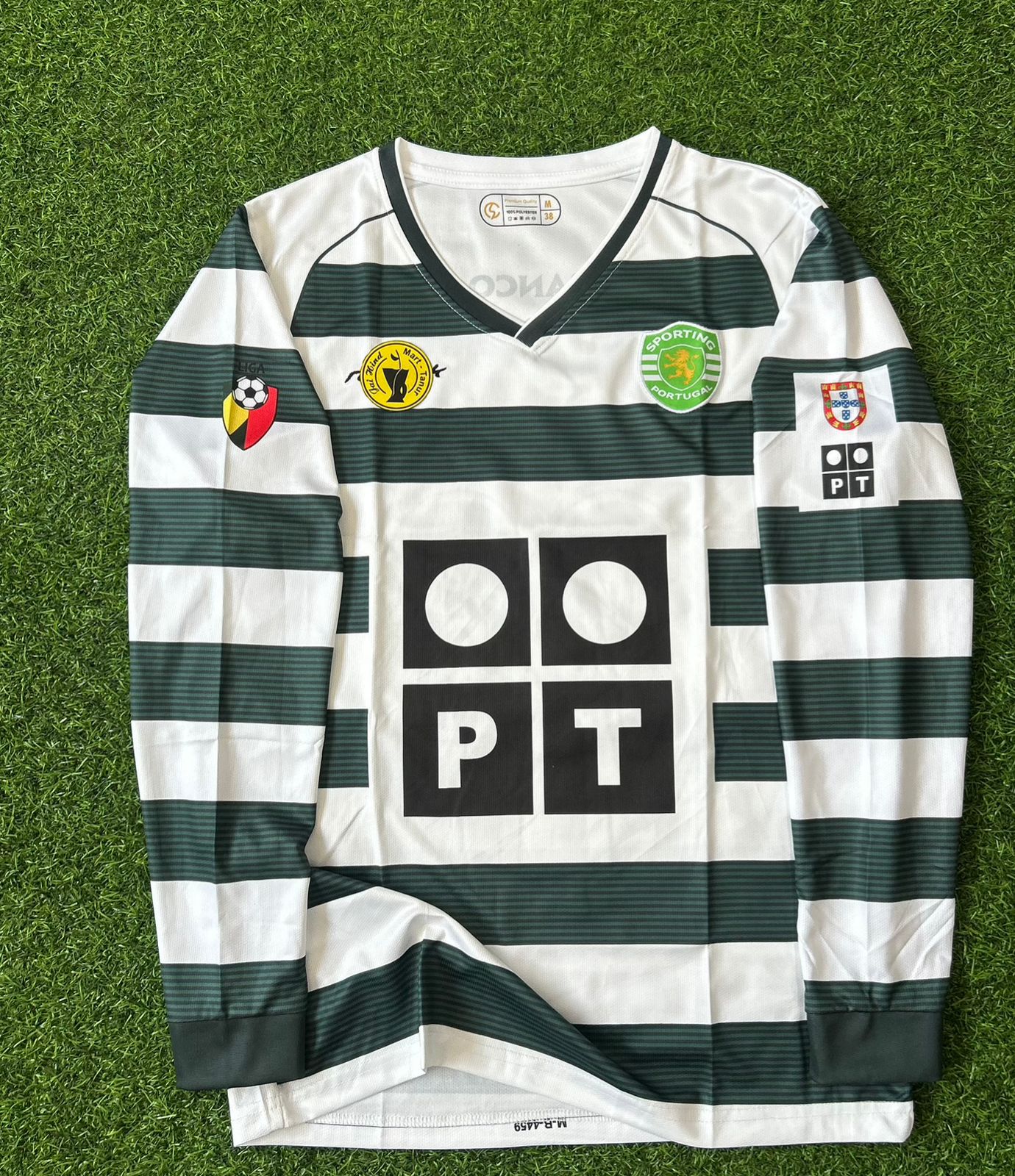 SPORTING CP 2001-03 HOME KIT, FULLSLEEVE EMBROIDERY