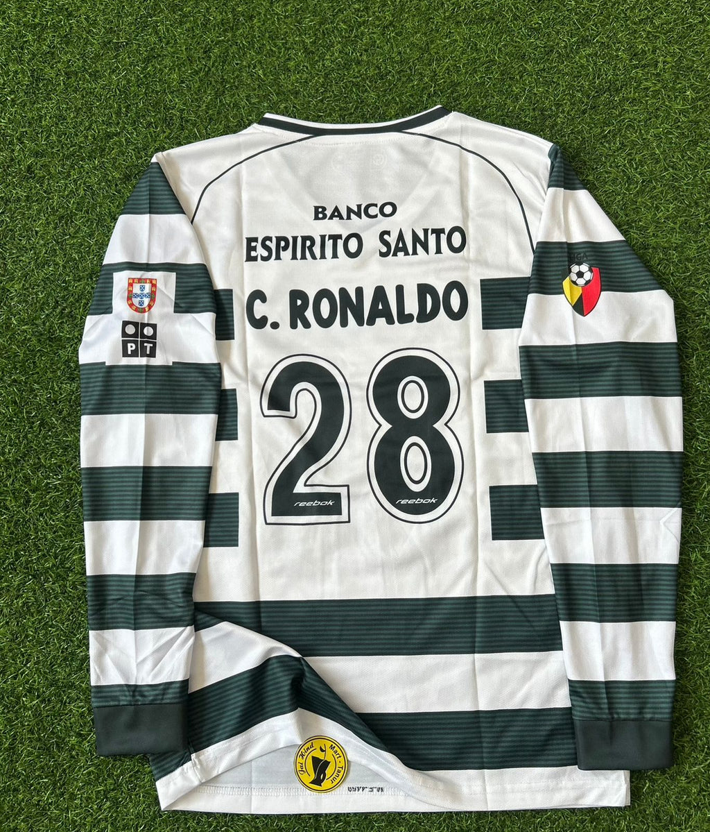 SPORTING CP 2001-03 HOME KIT, FULLSLEEVE EMBROIDERY