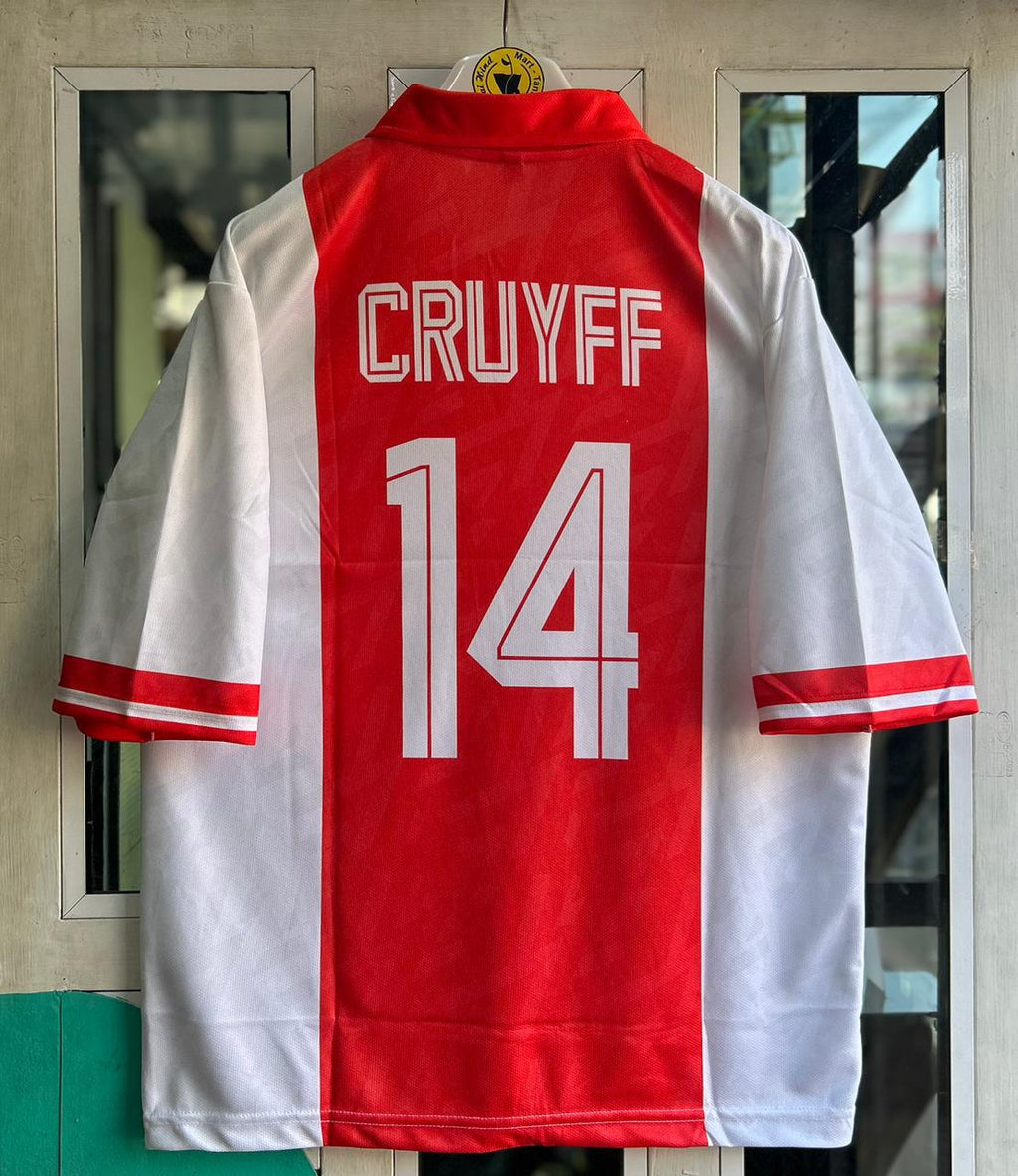 AJAX 1993-94 HOME KIT. FIVESLEEVE POLO EMBROIDERY
