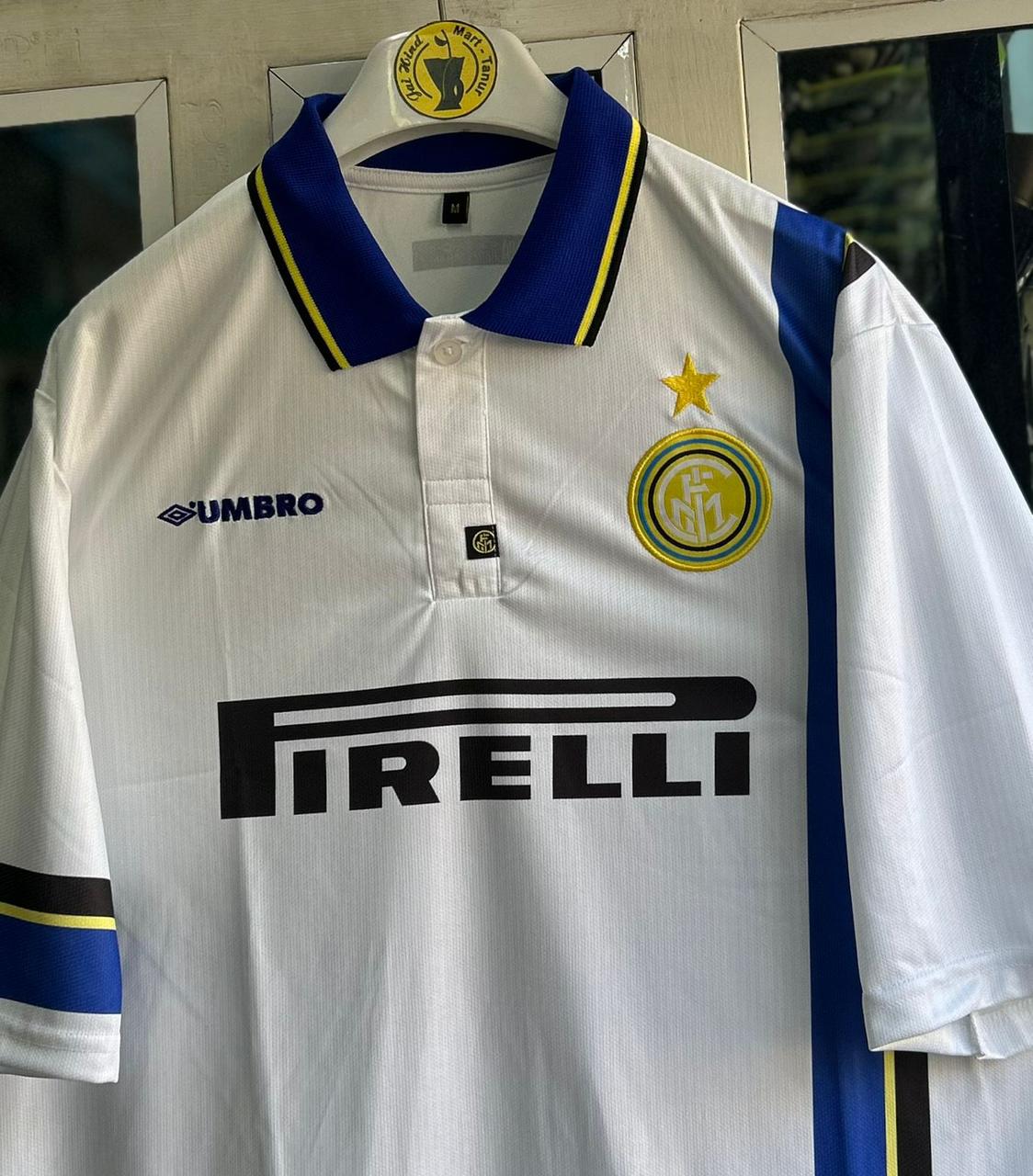 INTERMILAN 1997-98 AWAY KIT .FIVESLEEVE POLO EMBROIDERY