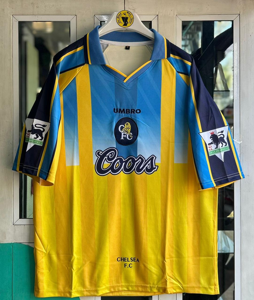 CHELSEA 1995-96-97 AWAY KIT.FIVESLEEVE POLO EMBROIDERY