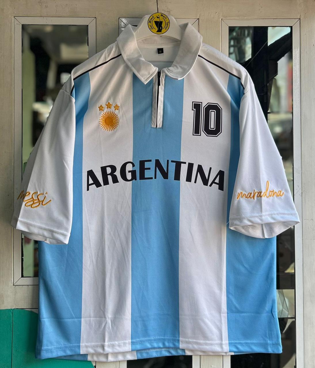 ARGENTINA SPECIAL EDITION,MARADONA&MESSI TRIBUTE ,FIVESLEEVE POLO EMBROIDERY