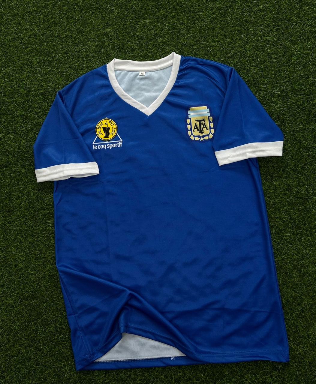 ARGENTINA 1986 WORLD CUP AWAY KIT. HALFSLEEVE SUBLIMATION