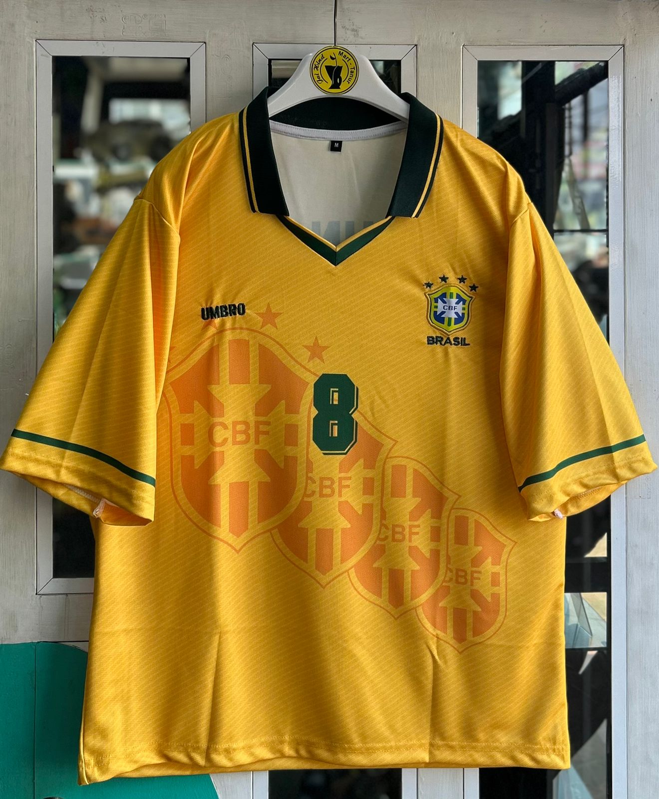 BRAZIL 1994  WORLD CUP VINTAGE KIT, FIVESLEEVE POLO EMBROIDERY