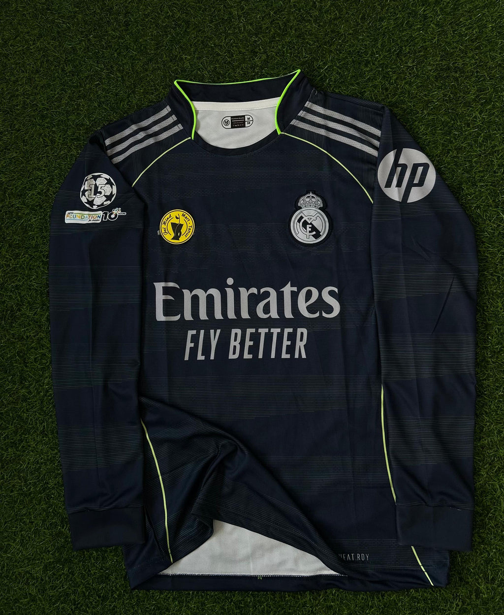 REAL MADRID 2025-26 SEASON AWAY KIT, FULLSLEEVE POLO EMBROIDERY