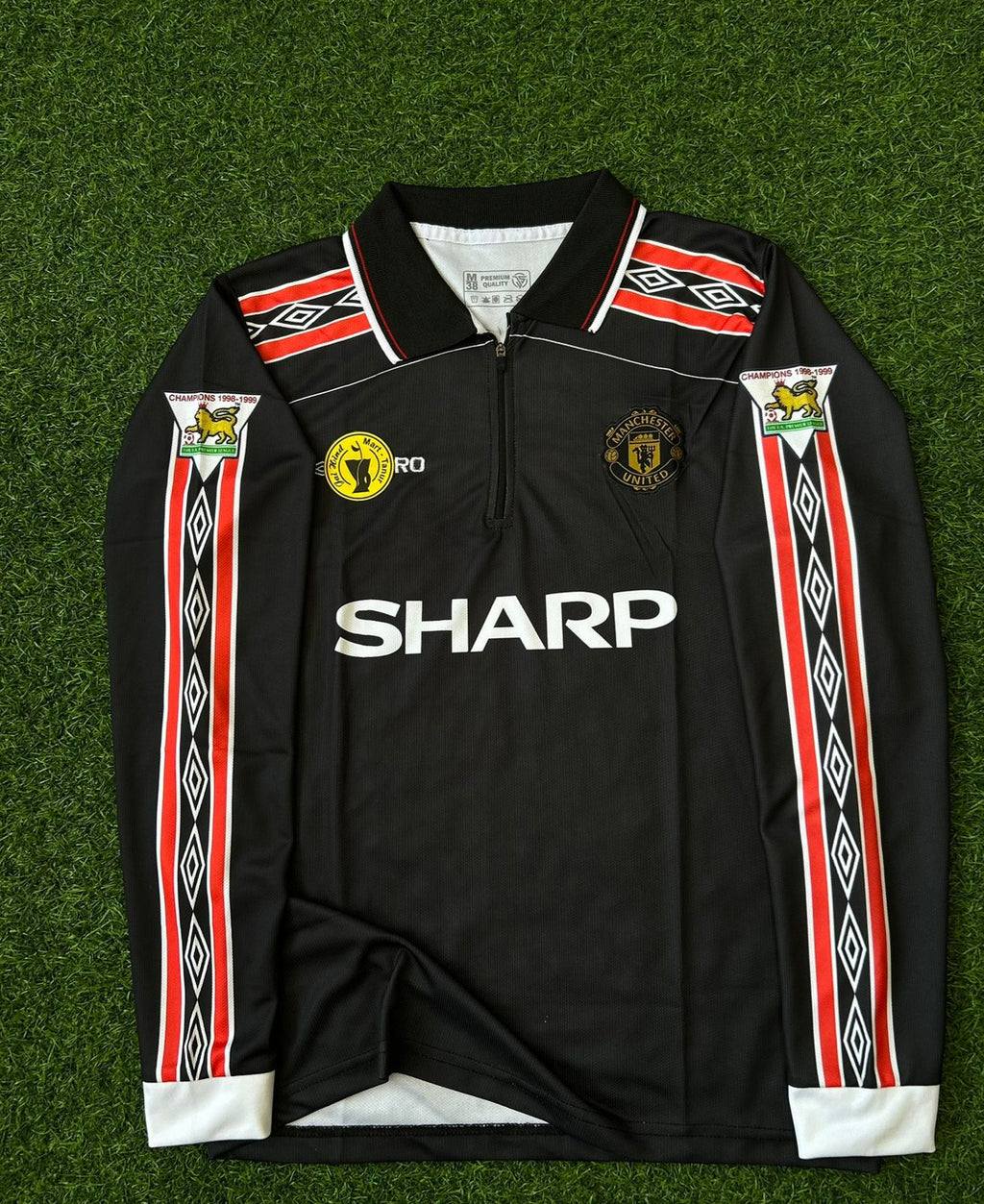 MAN UNITED 1998-99 THIRD KIT, FULLSLEEVE POLO EMBROIDERY