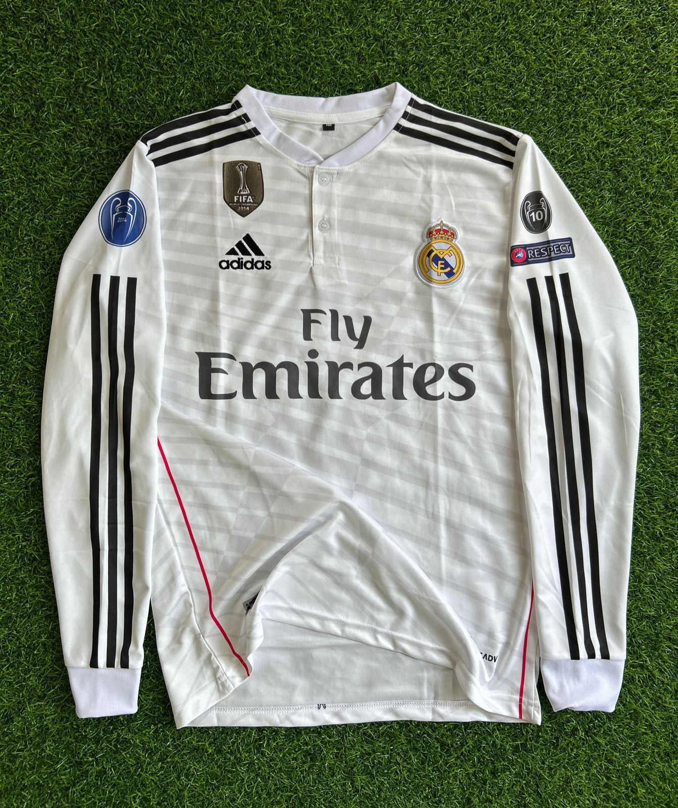 REAL MADRID 2014-15 SEASON HOME KIT, FULLSLEEVE POLO EMBROIDERY