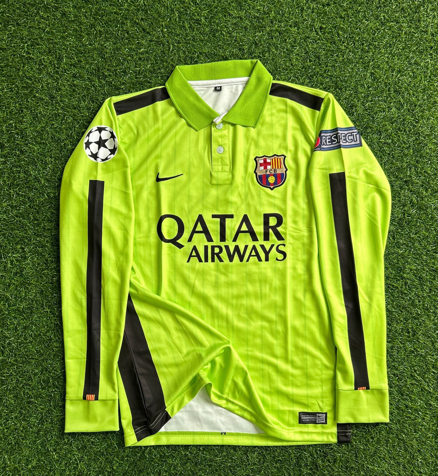 BARCELONA 2014-15 THIRD KIT, FULLSLEEVE POLO EMBROIDERY