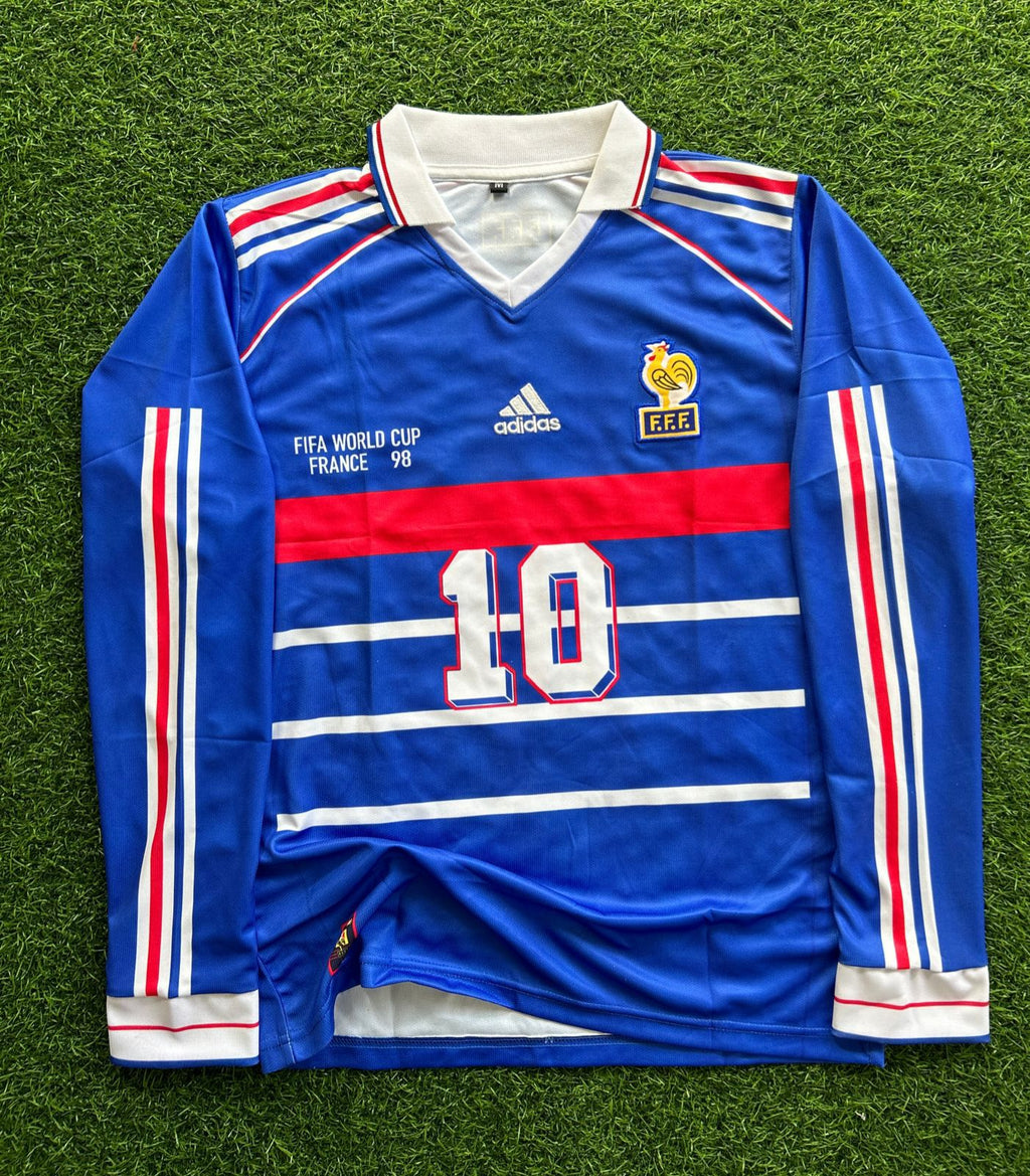 FRANCE 1998 WORLD CUP HOME KIT, FULLSLEEVE POLO EMBROIDERY