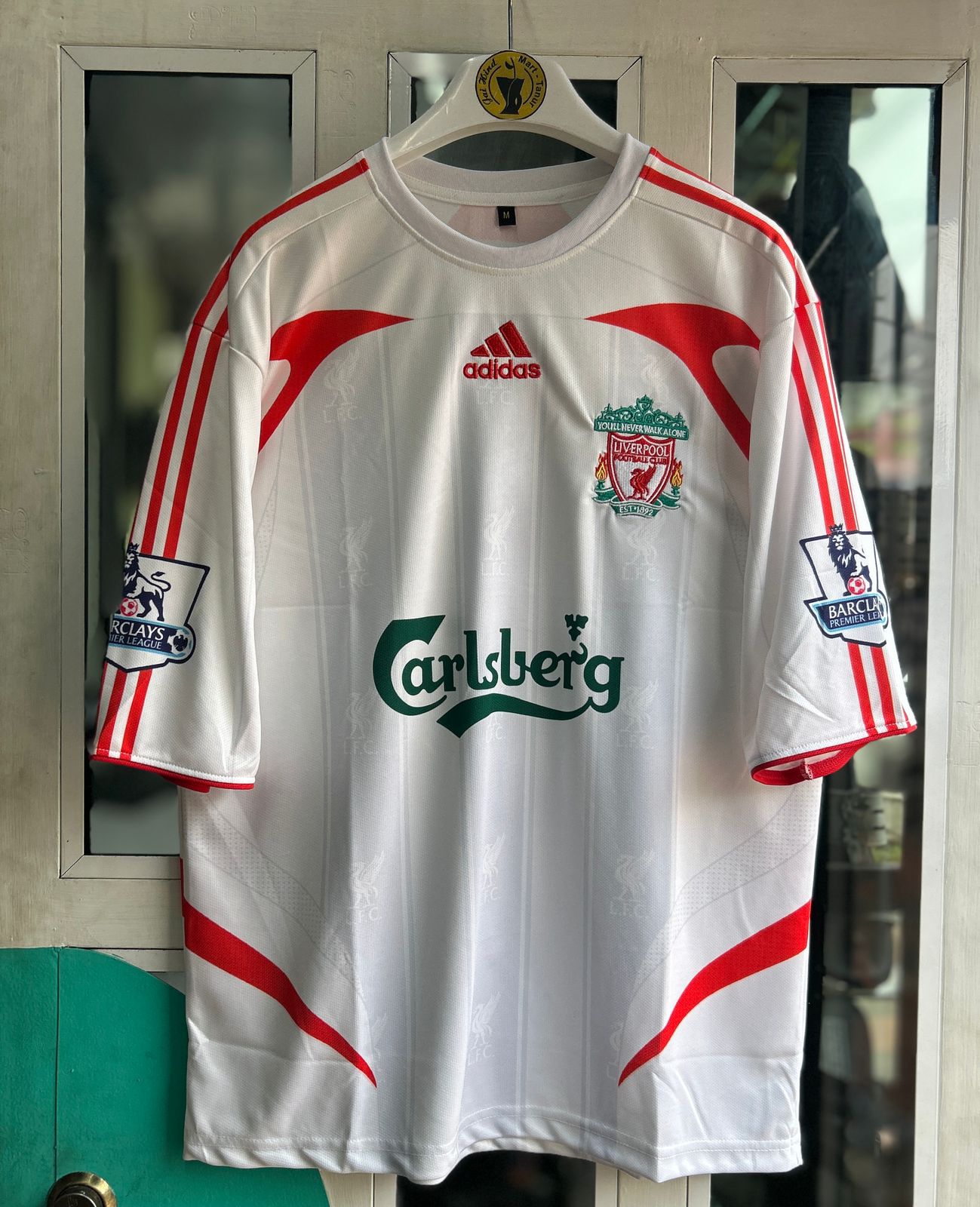 LIVERPOOL 2007-08 AWAY KIT, FIVESLEEVE EMBROIDERY