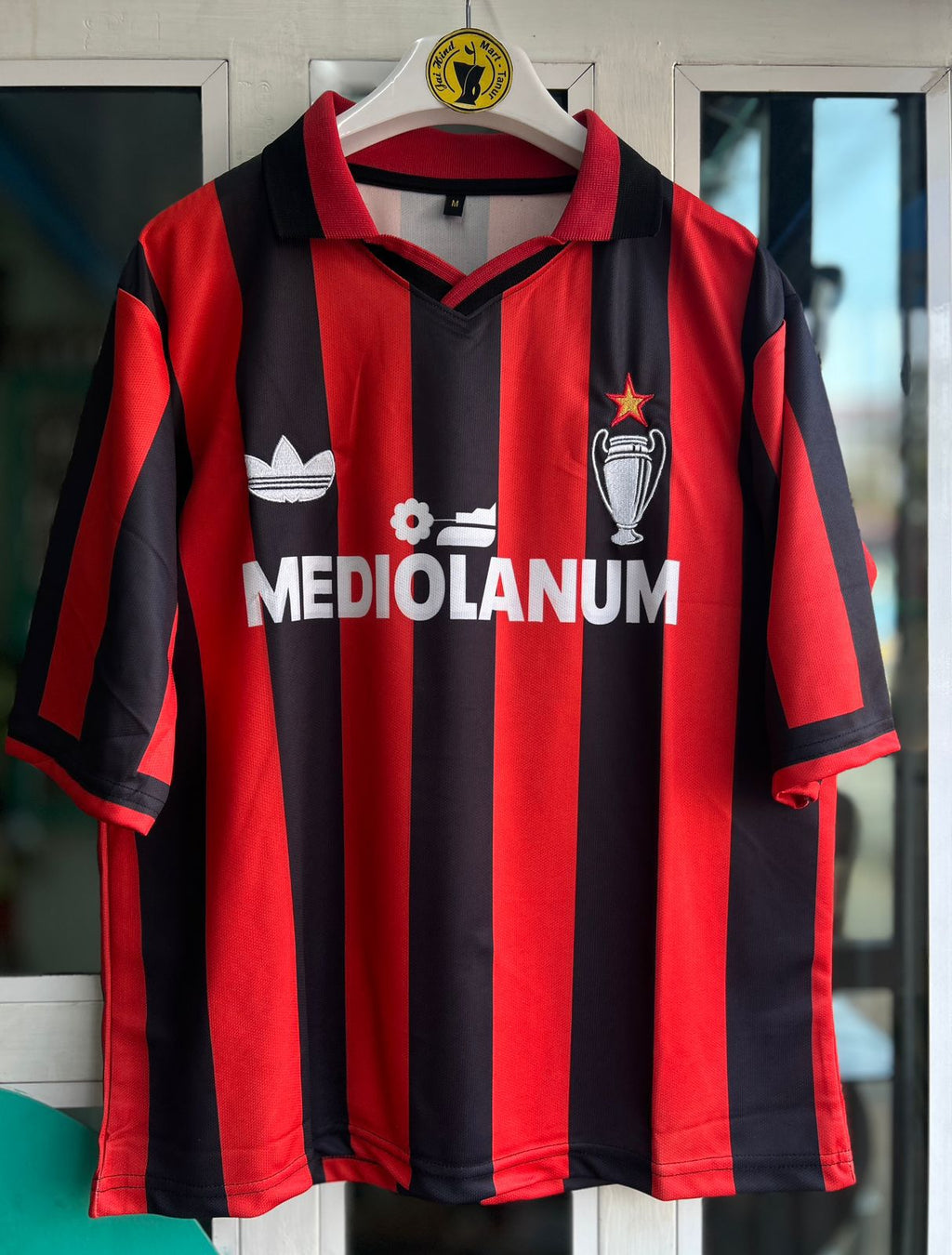 AC MILAN 1990-91 HOME KIT, FIVESLEEVE POLO EMBROIDERY