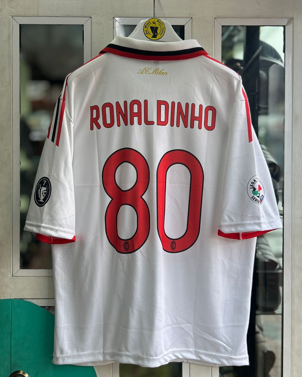 AC MILAN 2007-08 AWAY KIT, FIVESLEEVE POLO EMBROIDERY