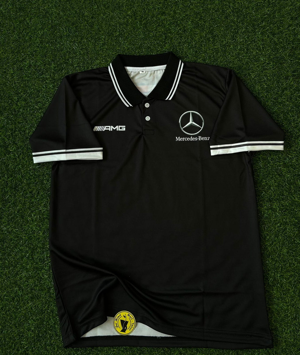 F1  BENZ BLACK, HALFSLEEVE POLO SUBLIMATION