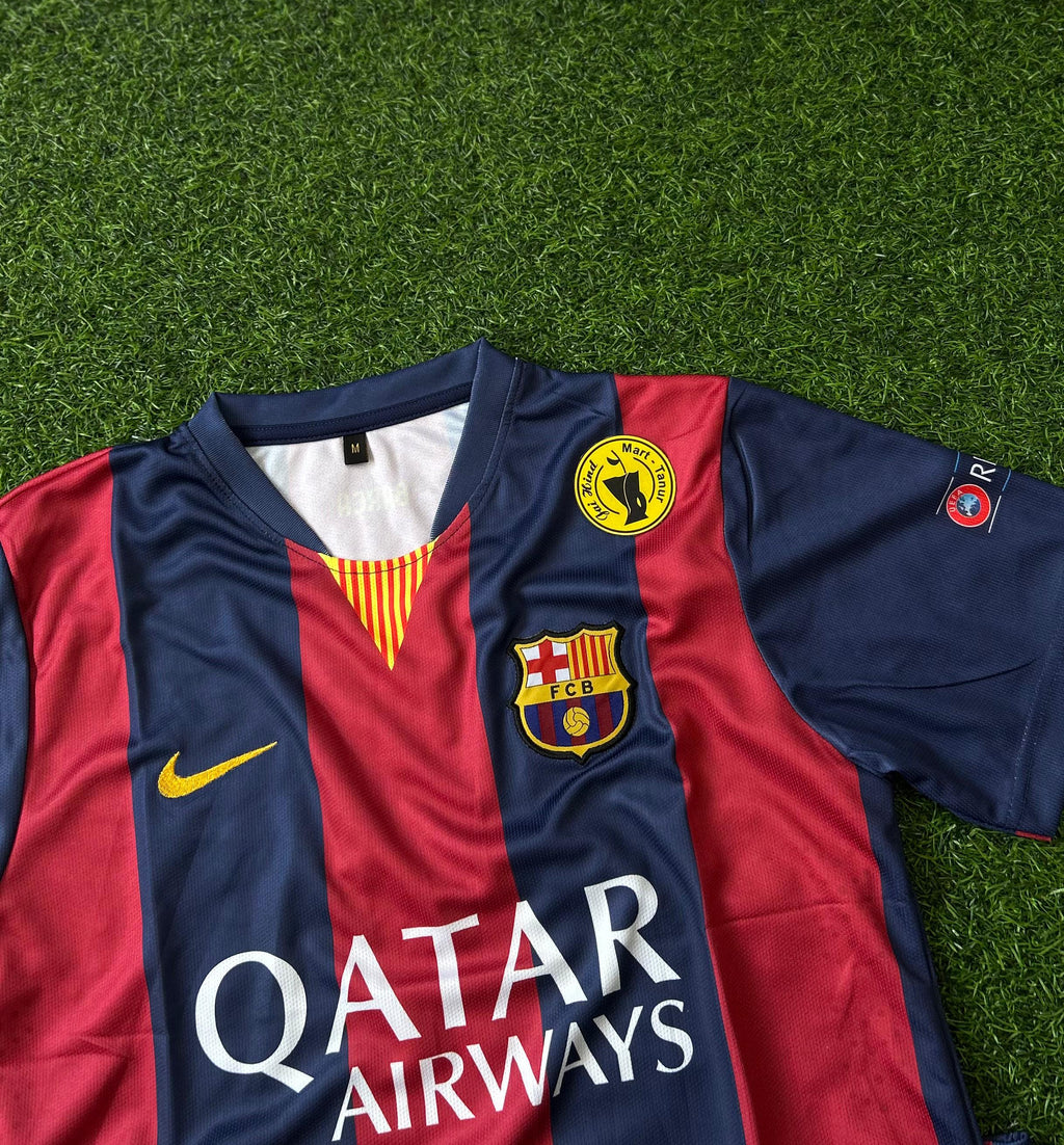 BARCELONA 2014-15 SEASON HOME KIT, HALFSLEEVE EMBROIDERY