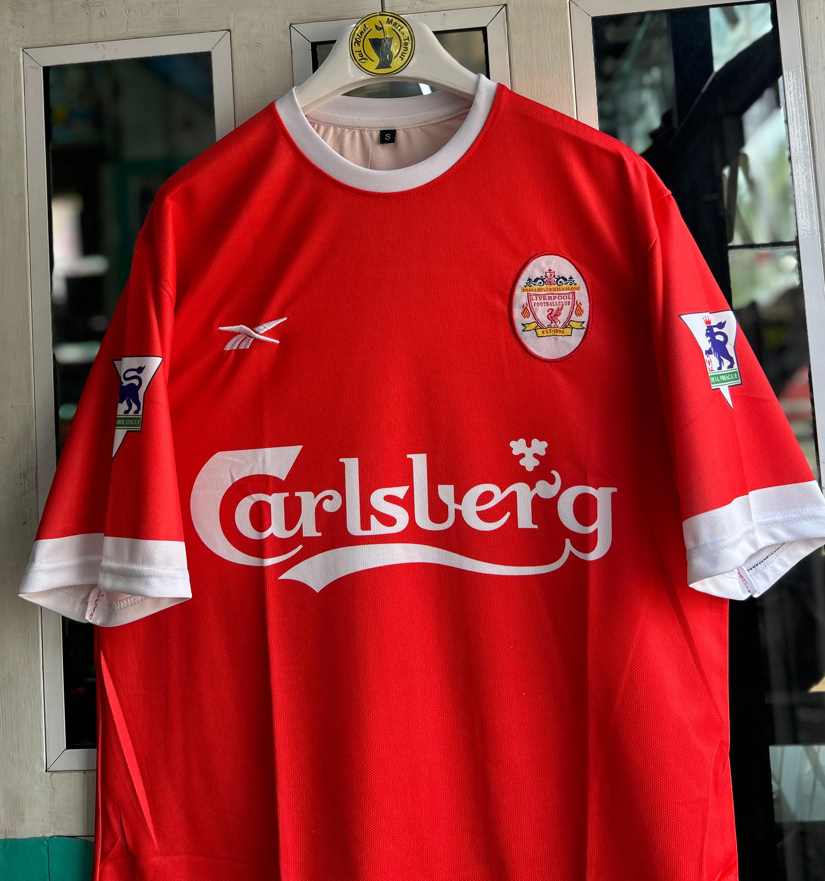 LIVERPOOL 1996-98 HOME KIT, FIVESLEEEVE EMBROIDERY – JAIHIND SPORTS
