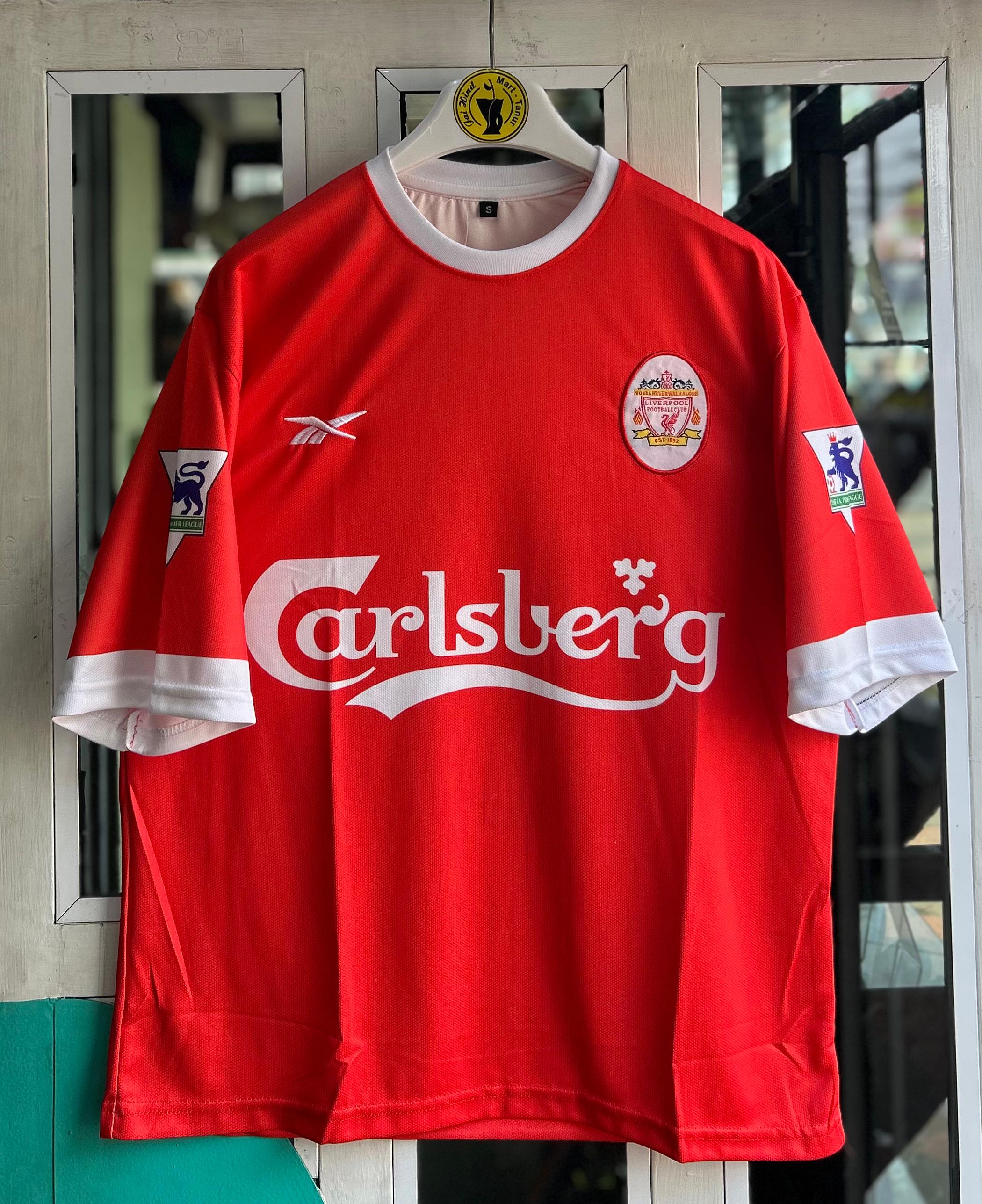 LIVERPOOL 1996-98 HOME KIT, FIVESLEEEVE EMBROIDERY
