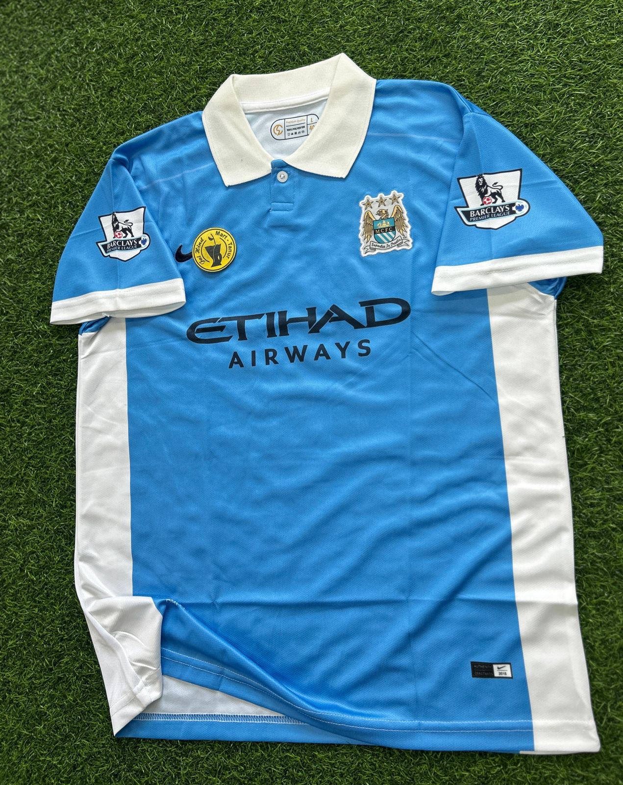 MAN CITY 2015-16 HOME KIT, HALFSLEEVE POLO EMBROIDERY