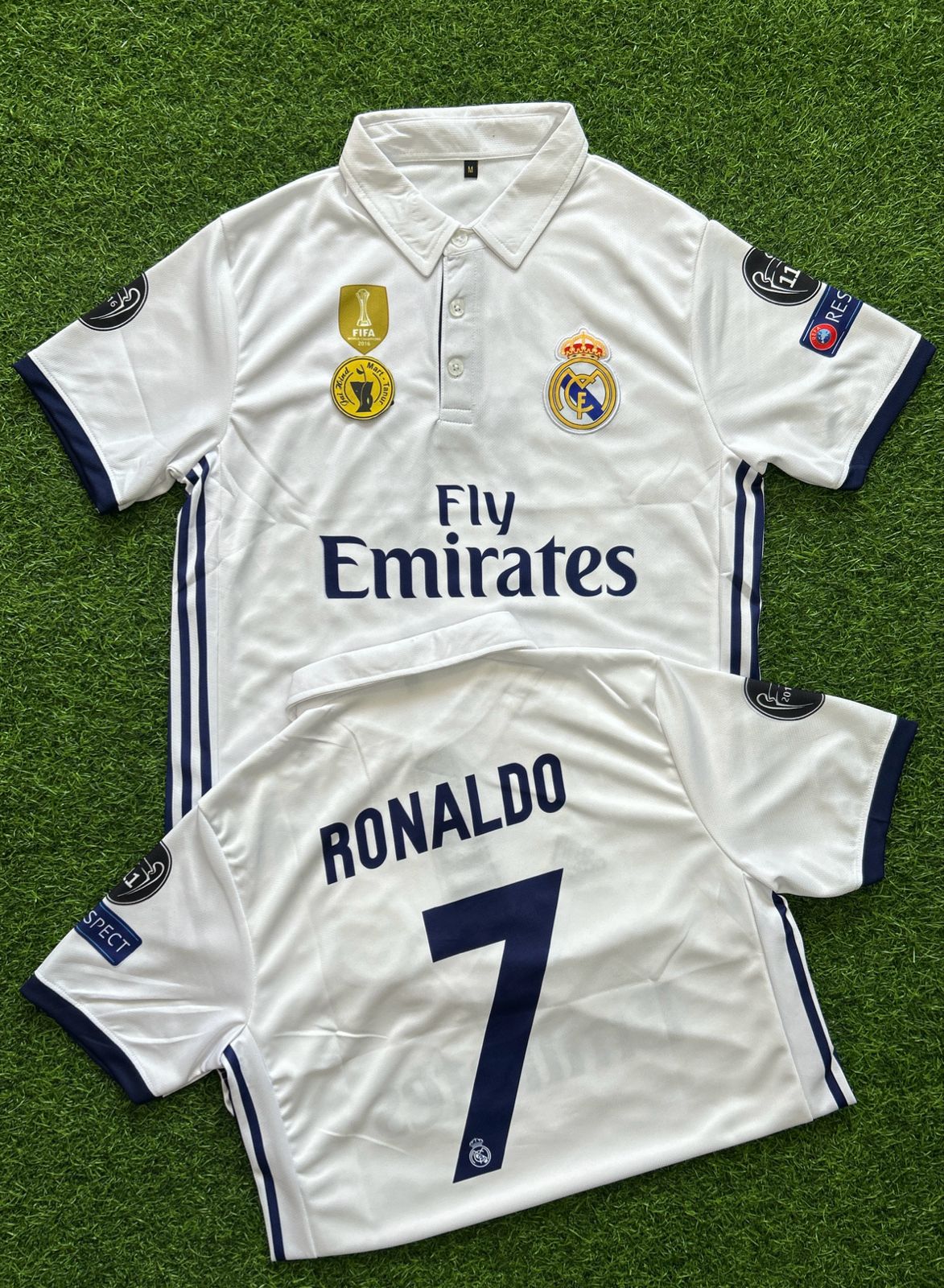 REAL MADRID 2016 -17 HOME KIT, HALFSLEEVE POLO EMBROIDERY
